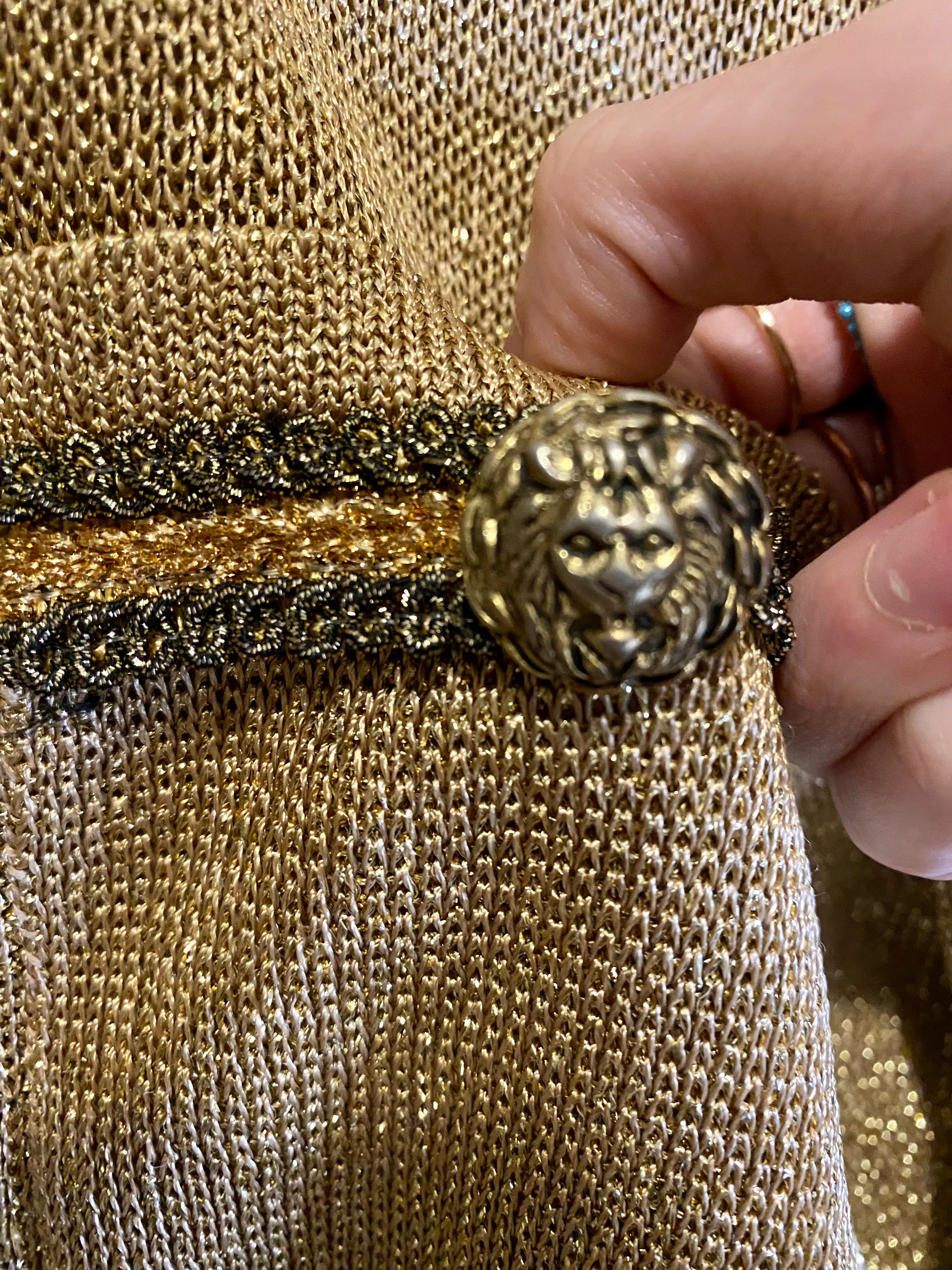 Cardigan dorato brillantinato