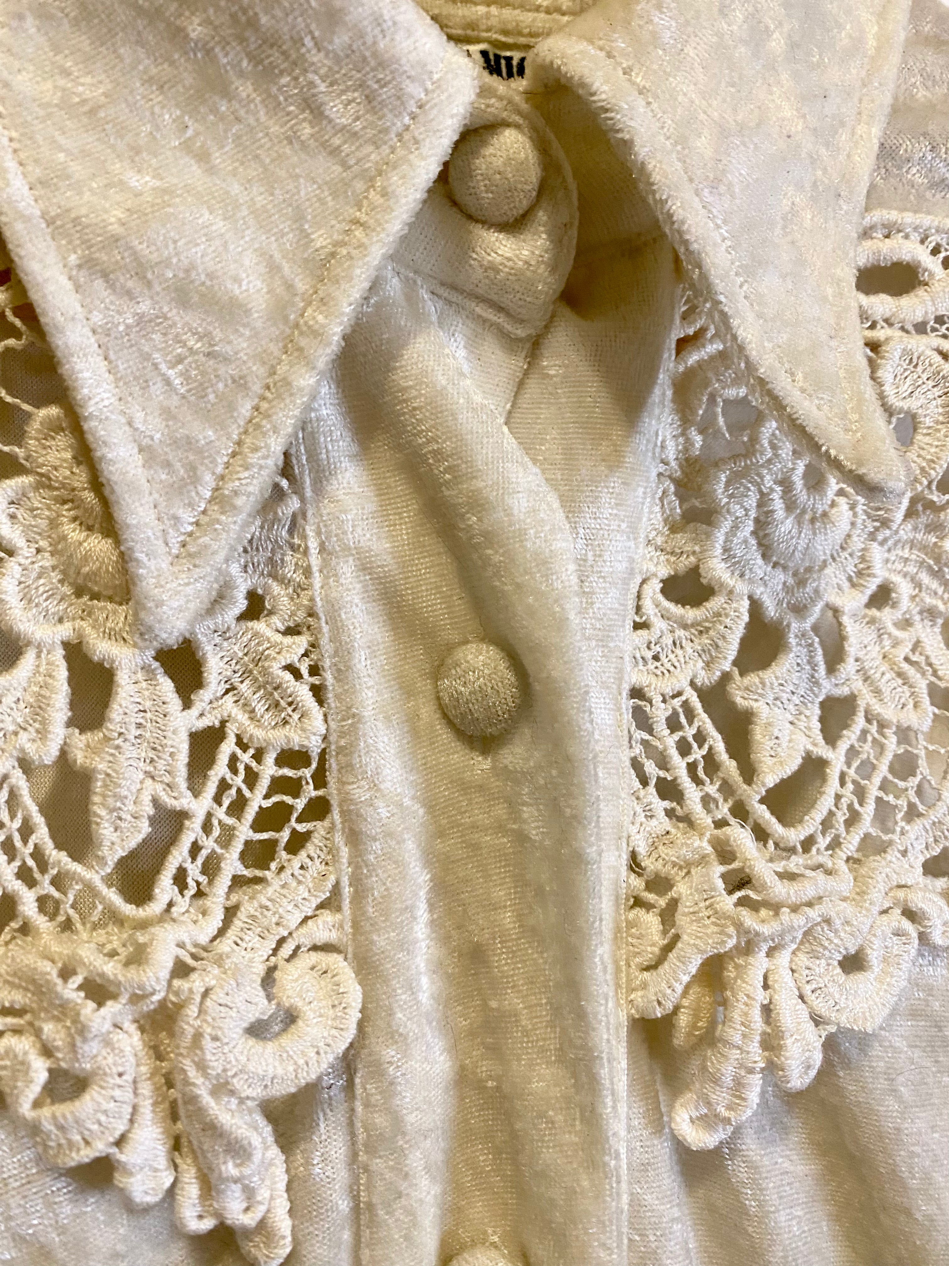 Camicia Nara Camicie in velluto e macramè