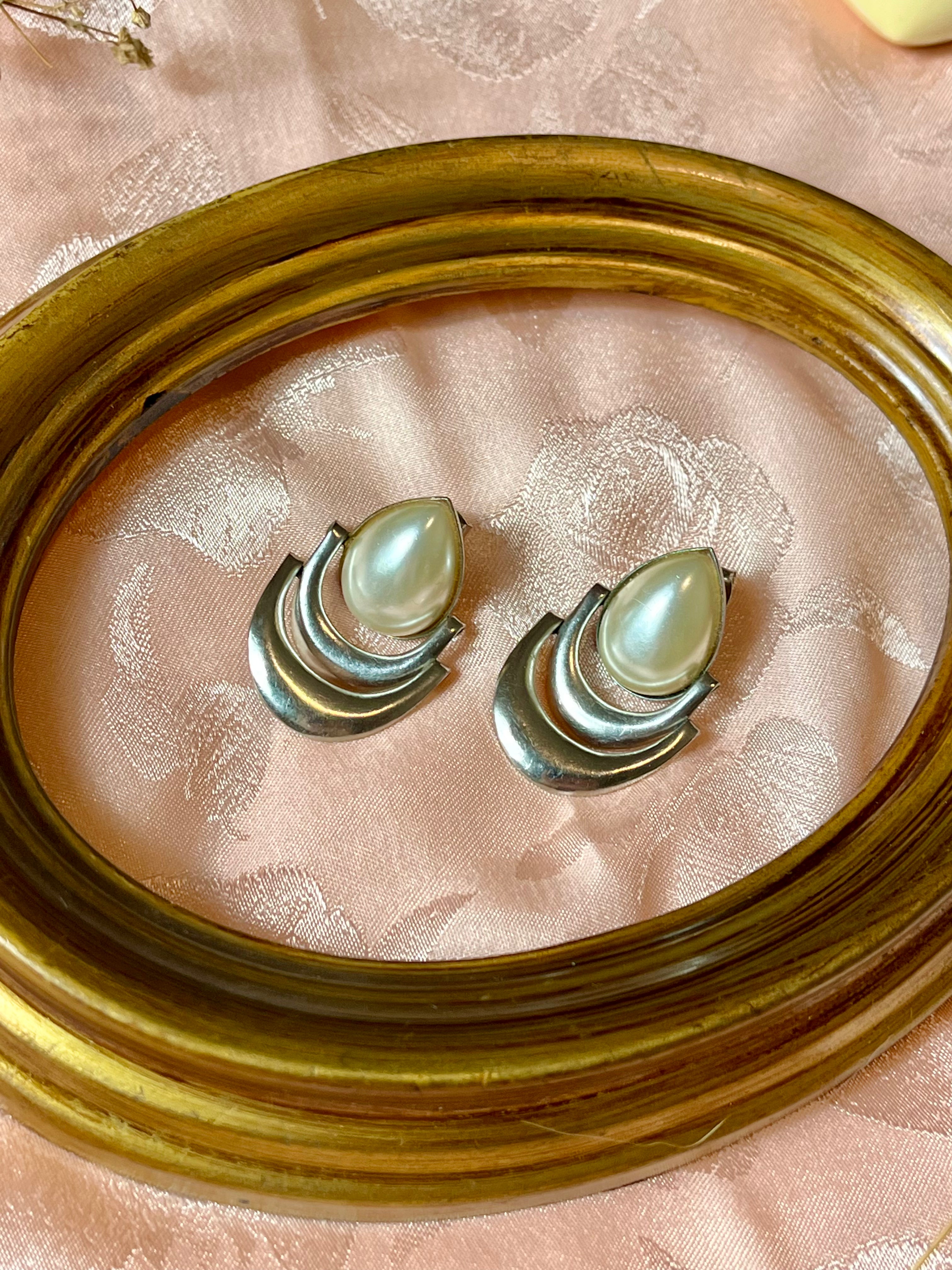 Boucles d'oreilles en argent avec perle