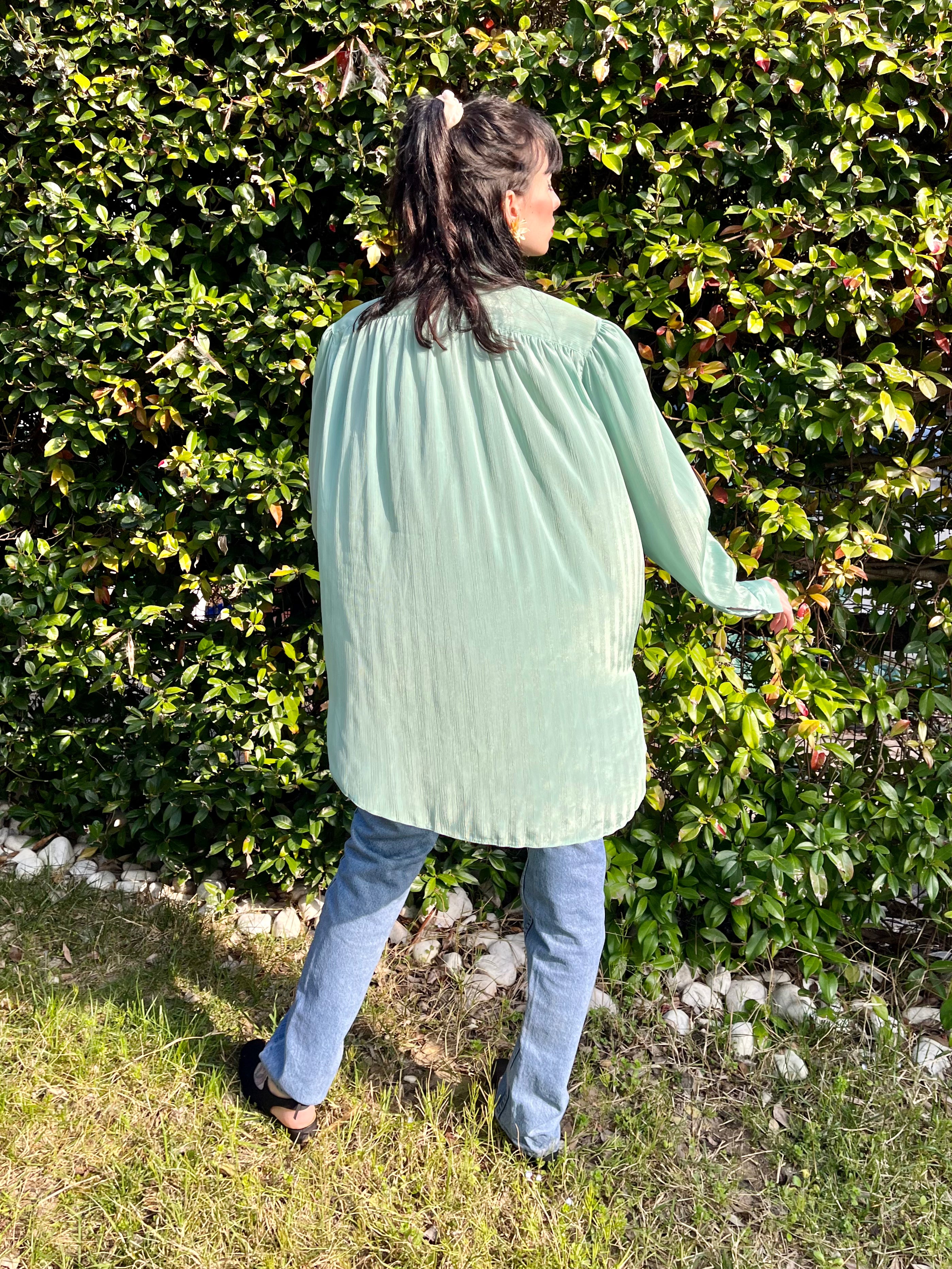 Camicia gessata acqua marina