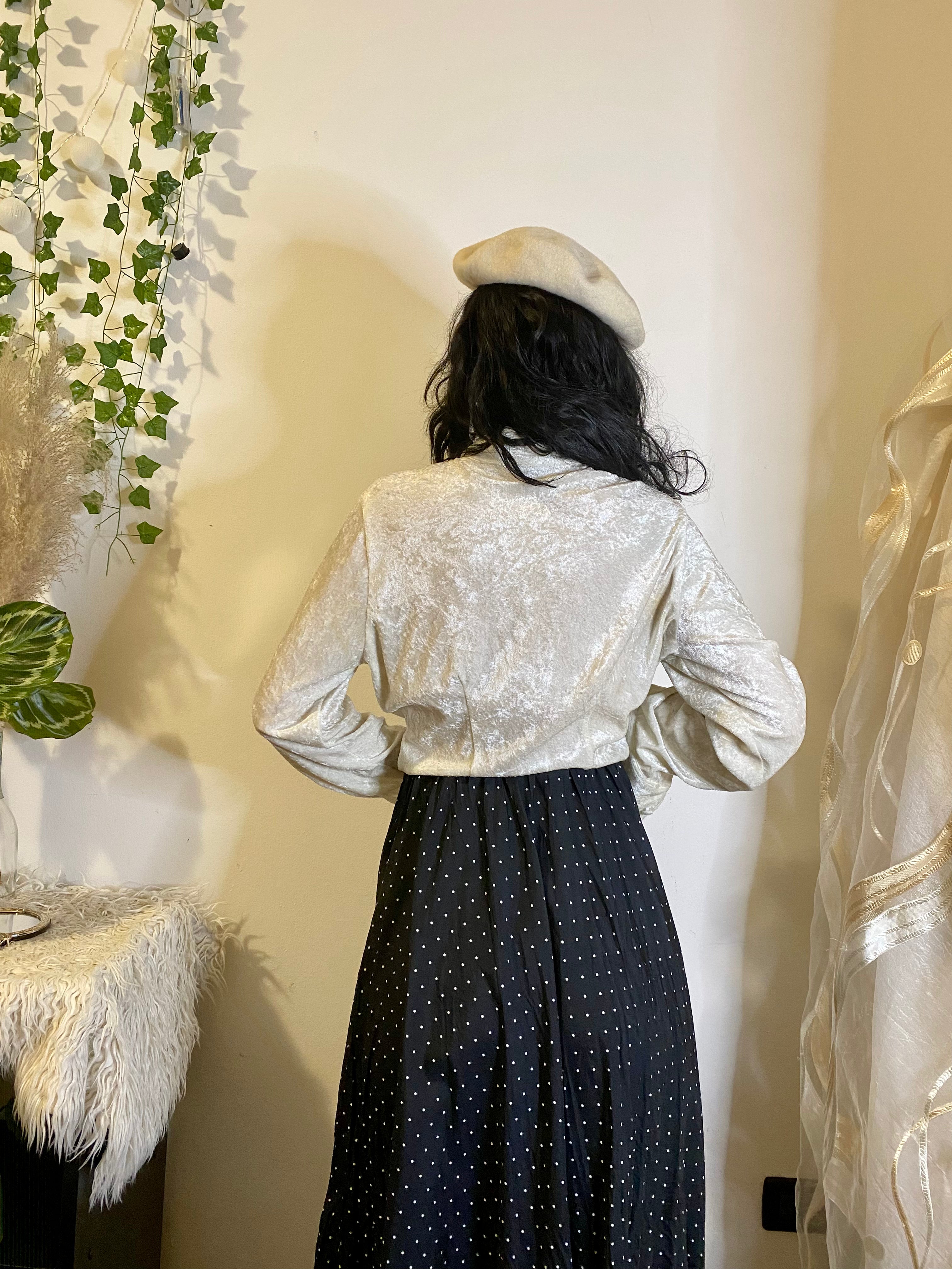 Camicia Nara Camicie in velluto e macramè