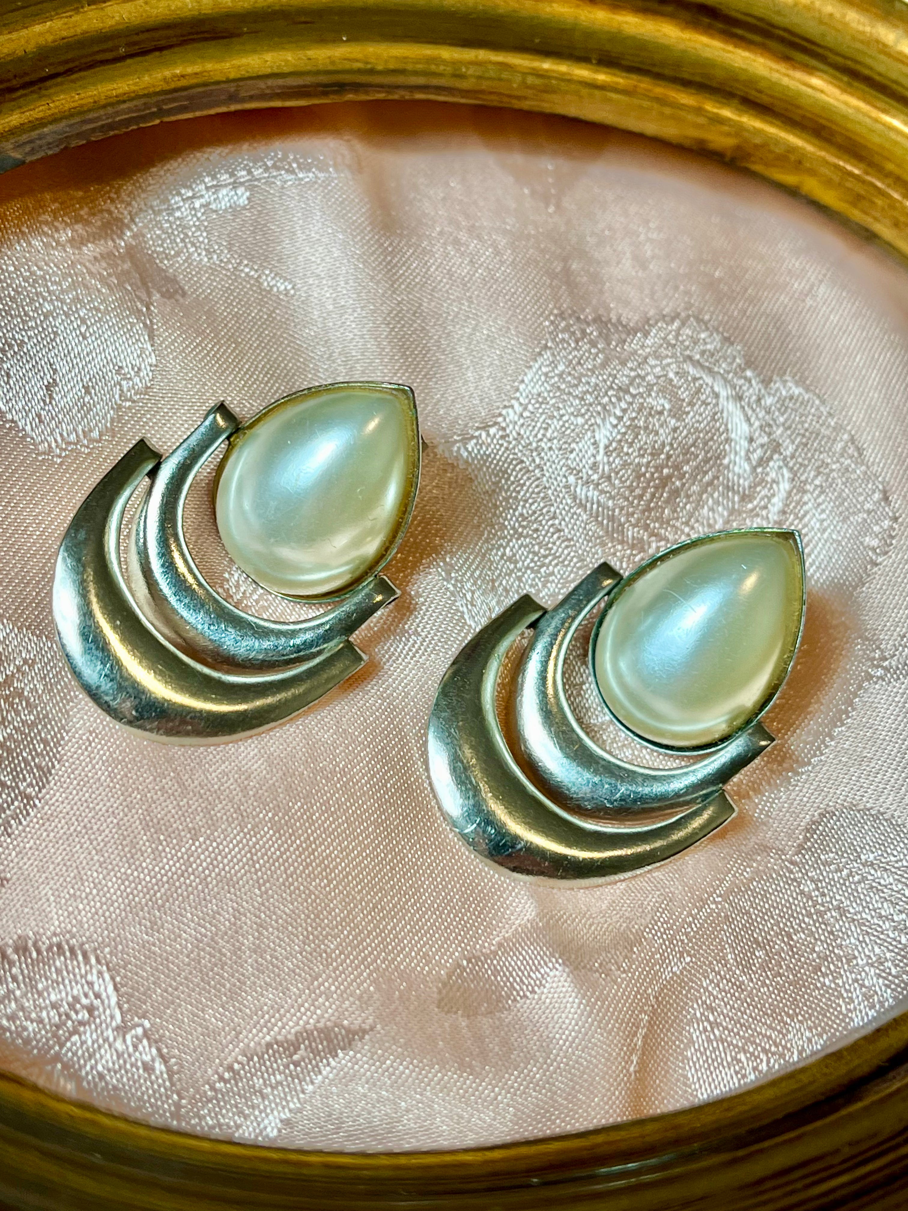 Boucles d'oreilles en argent avec perle