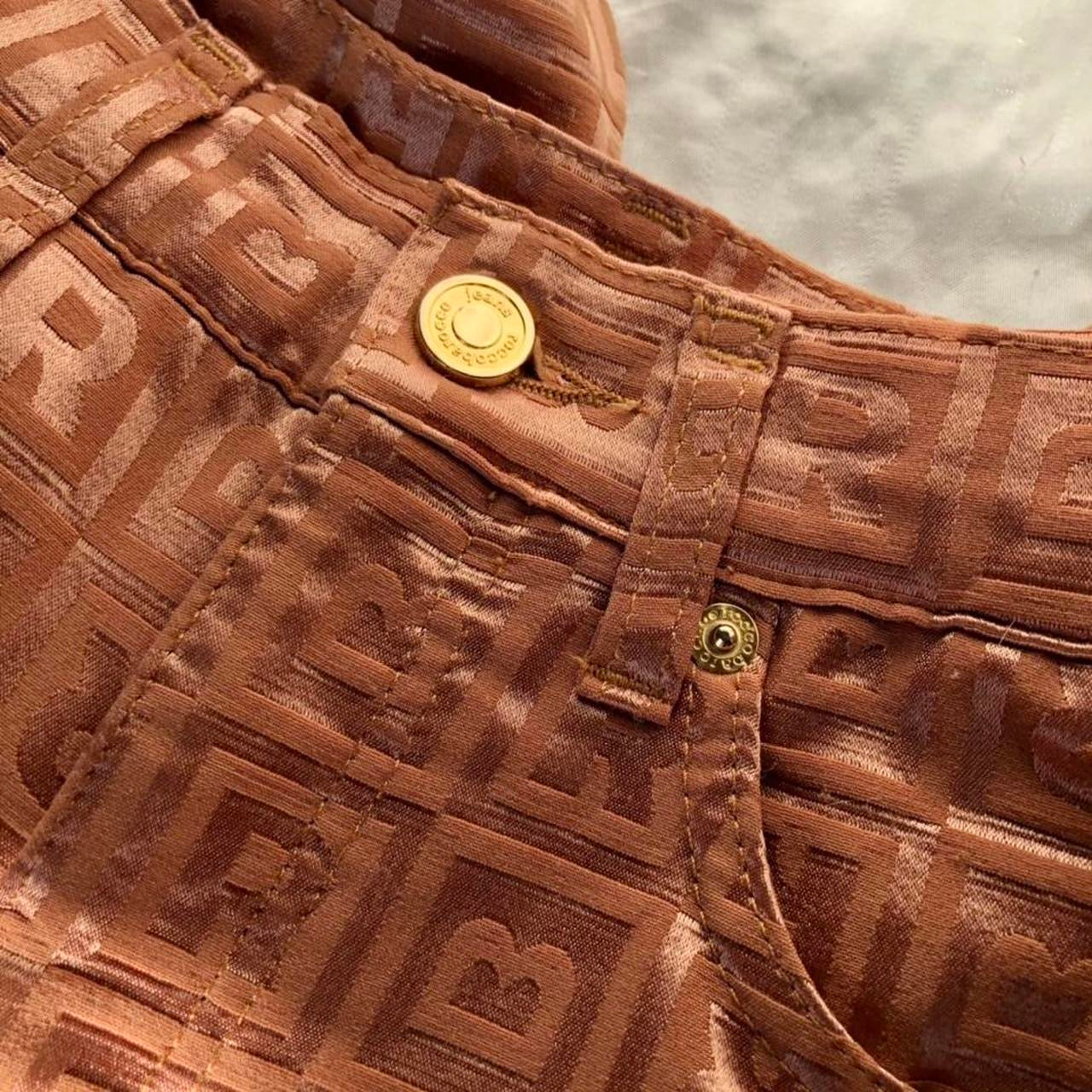 Rocco Barocco pantalone monogram satinato straight