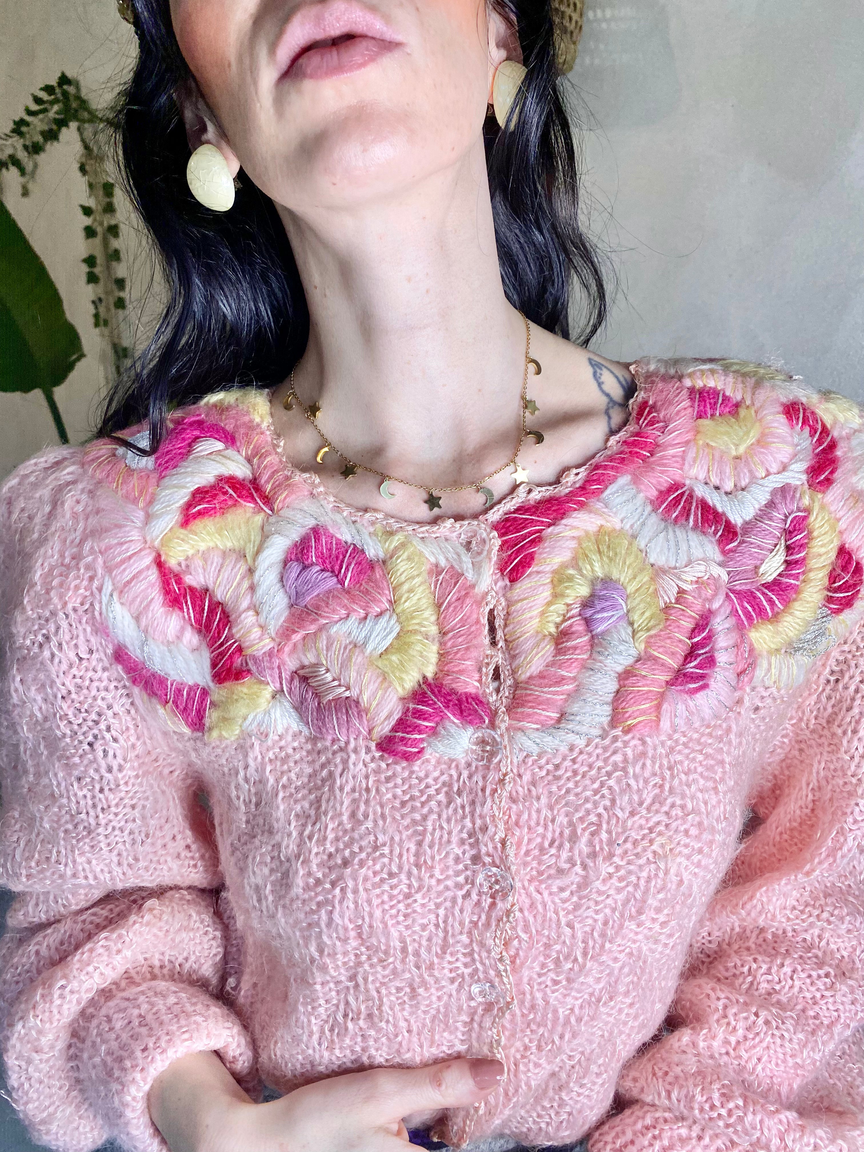 Handmade crochet cardigan from a doll