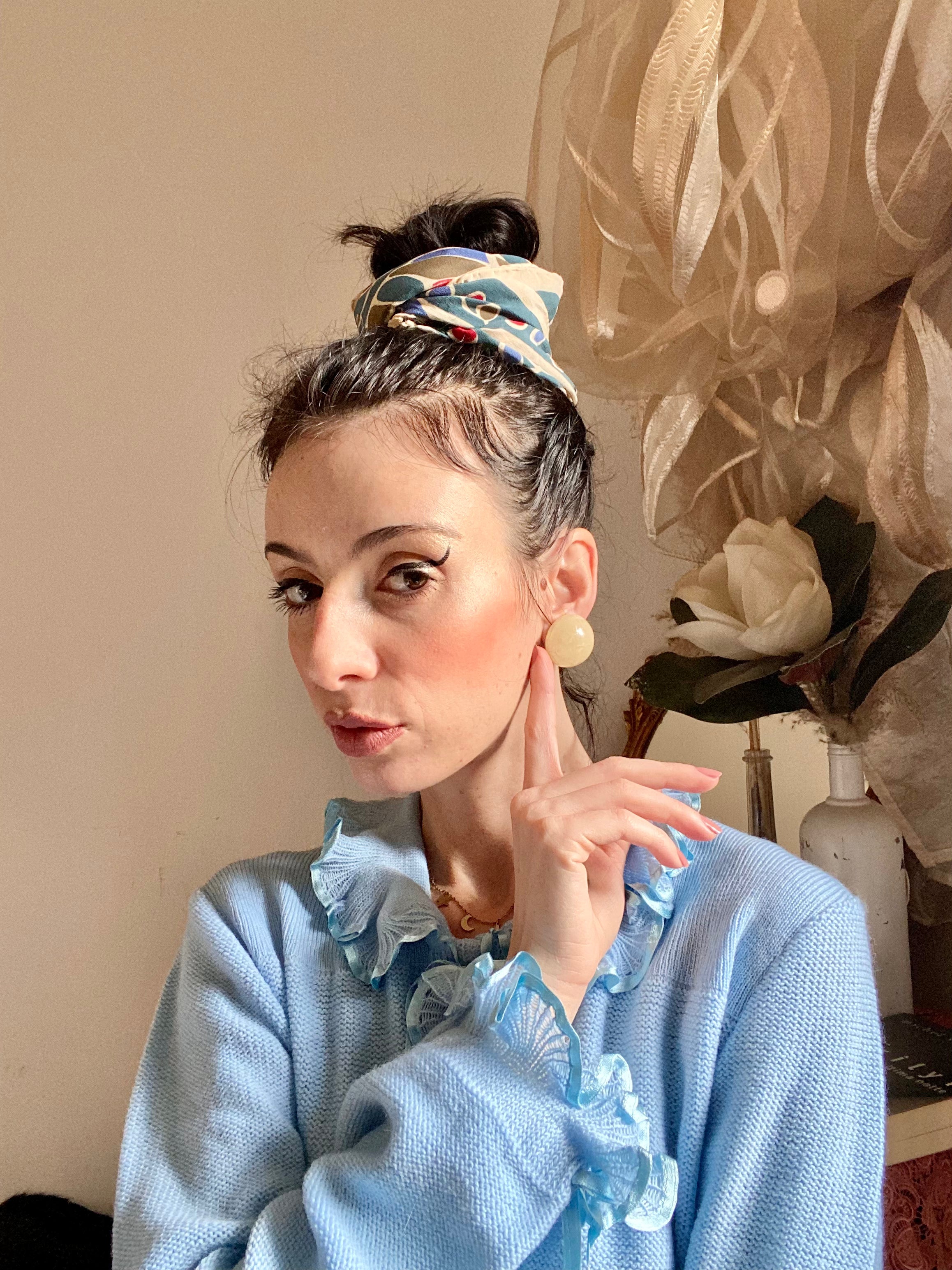 Orecchini in perla a bottone