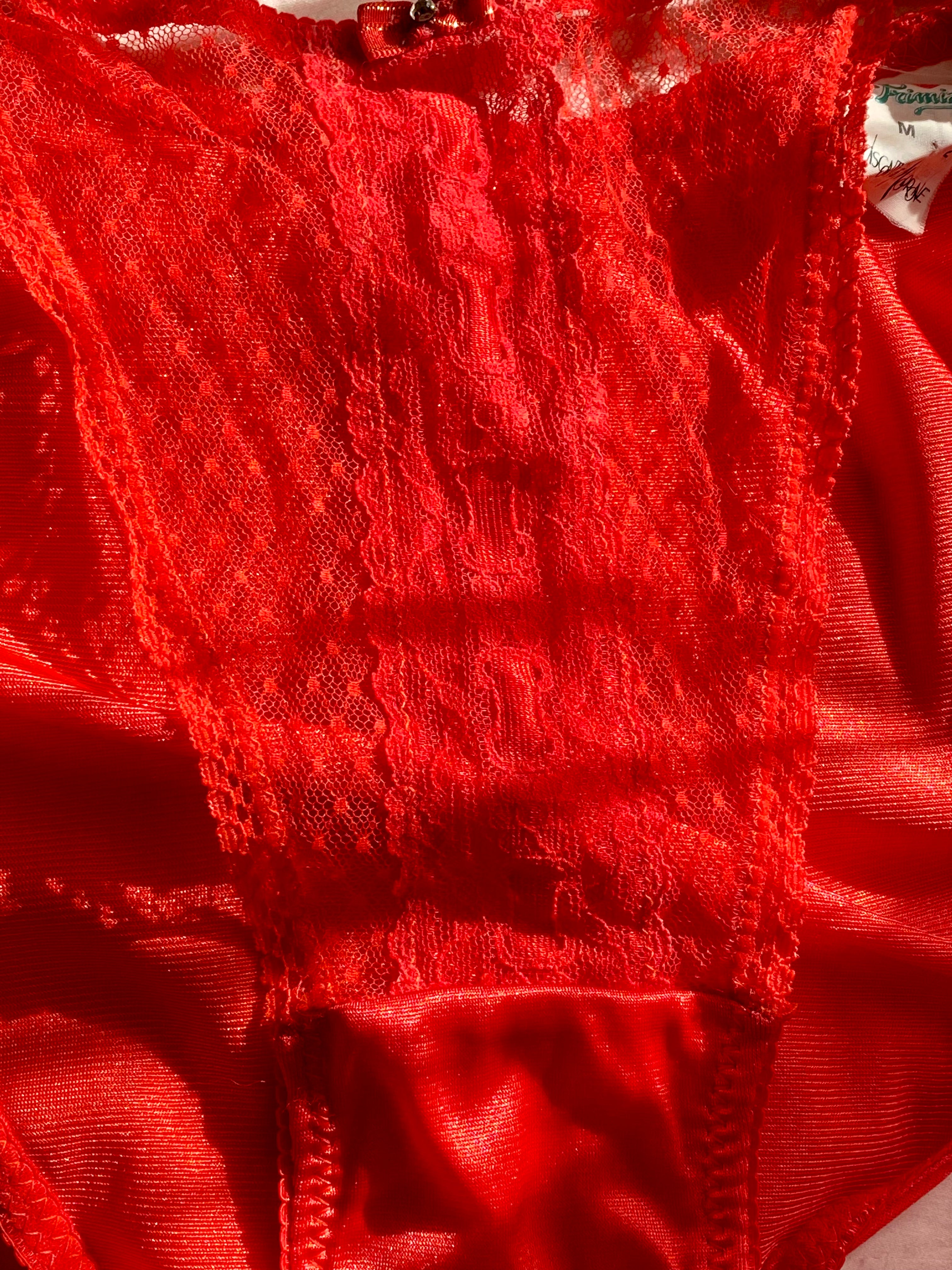 Slip in velo con pois in pizzo