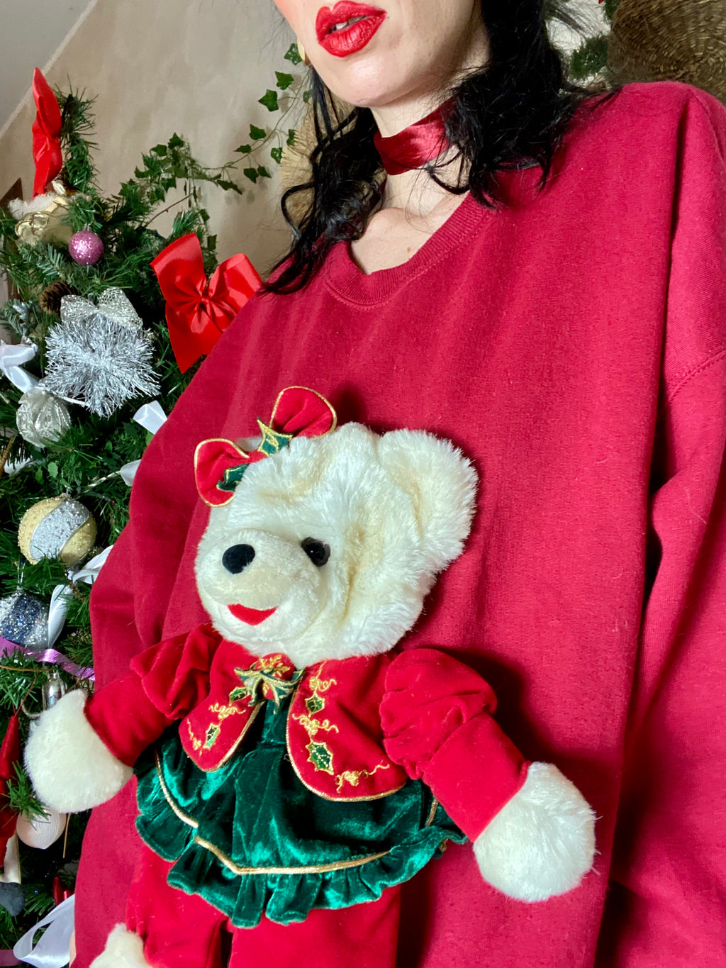 Sweat Teddy de Noël en peluche