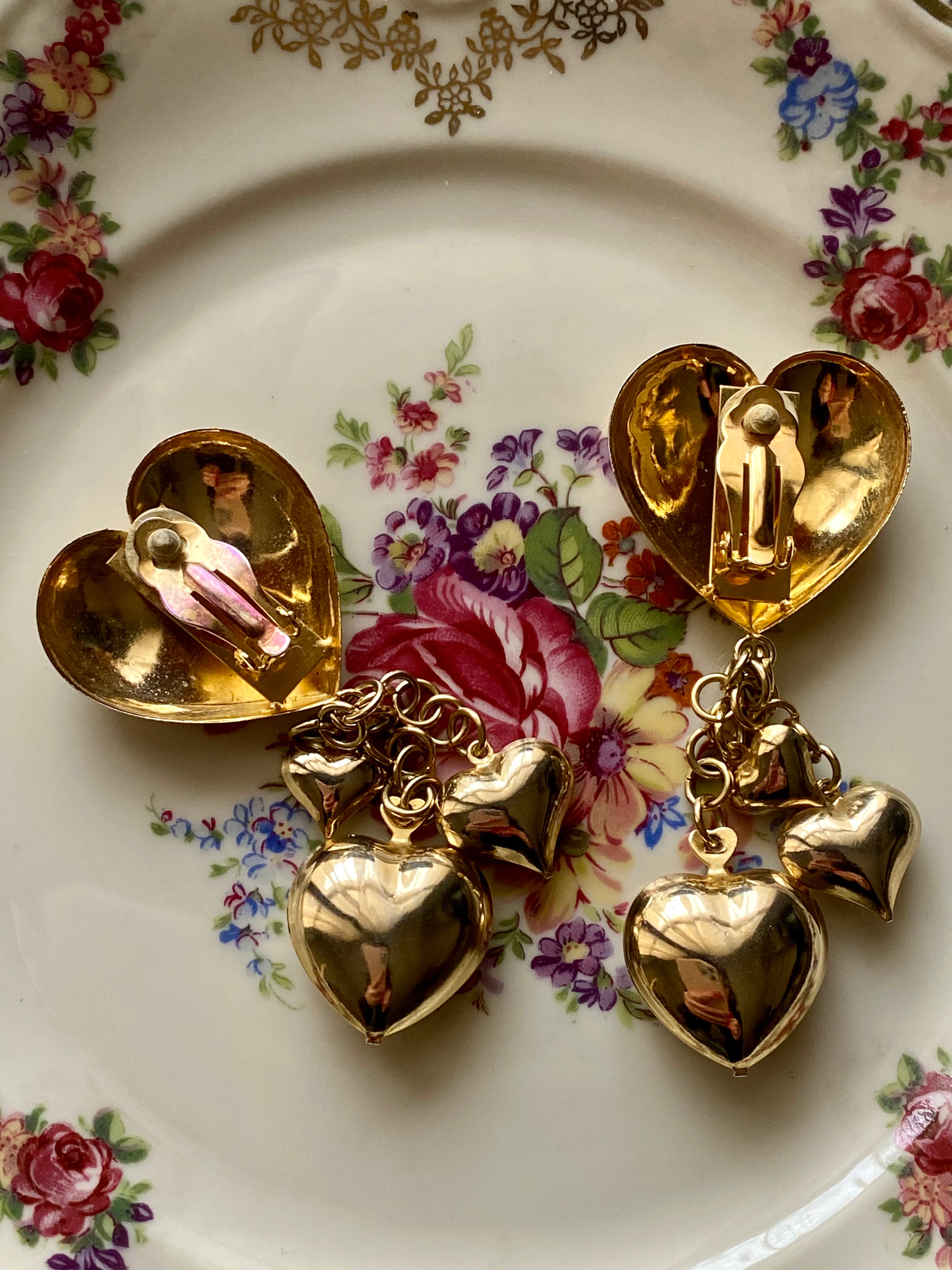 Boucles d'oreilles pendantes grand coeur