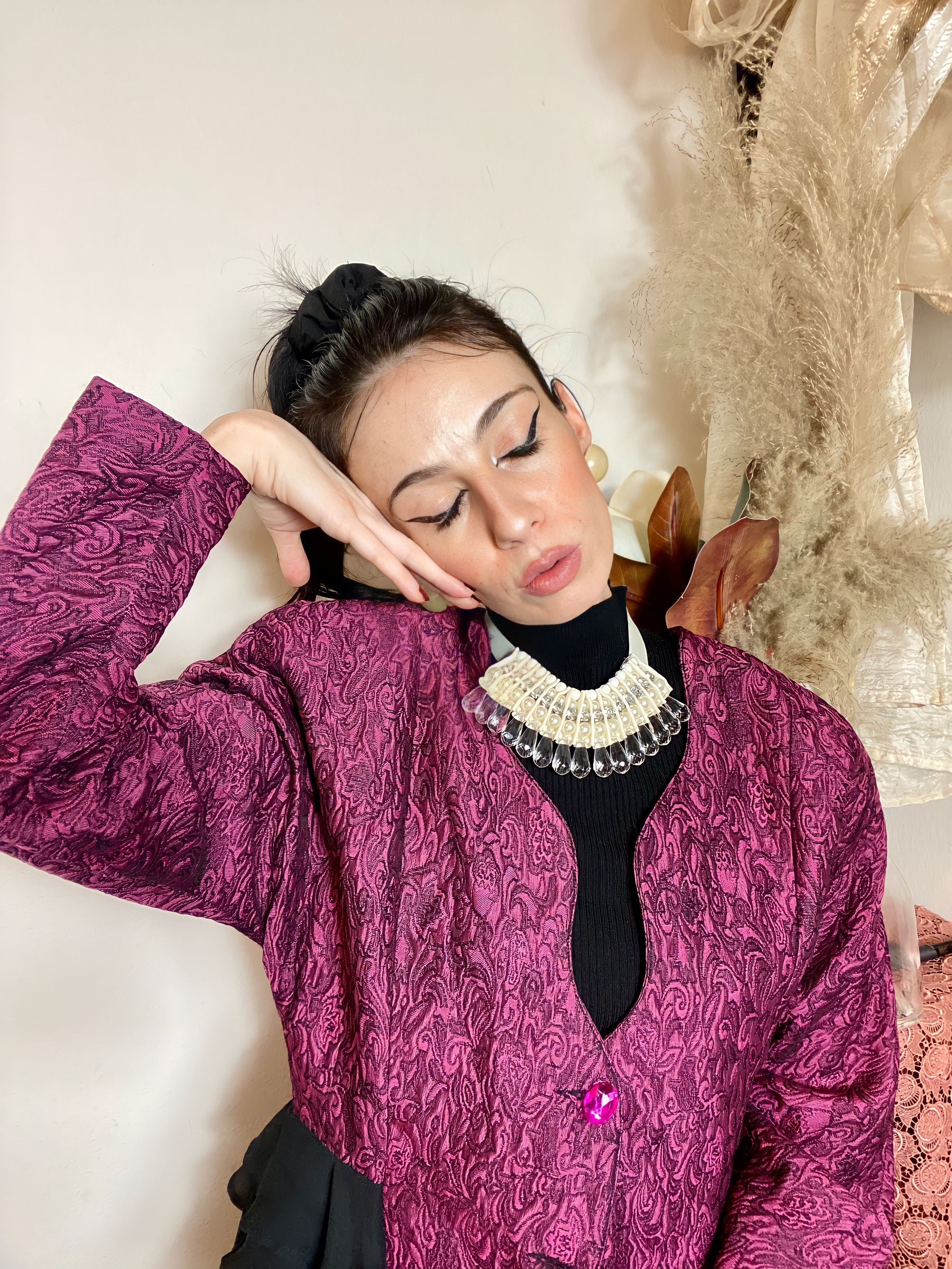 Colletto girocollo a collana in perle