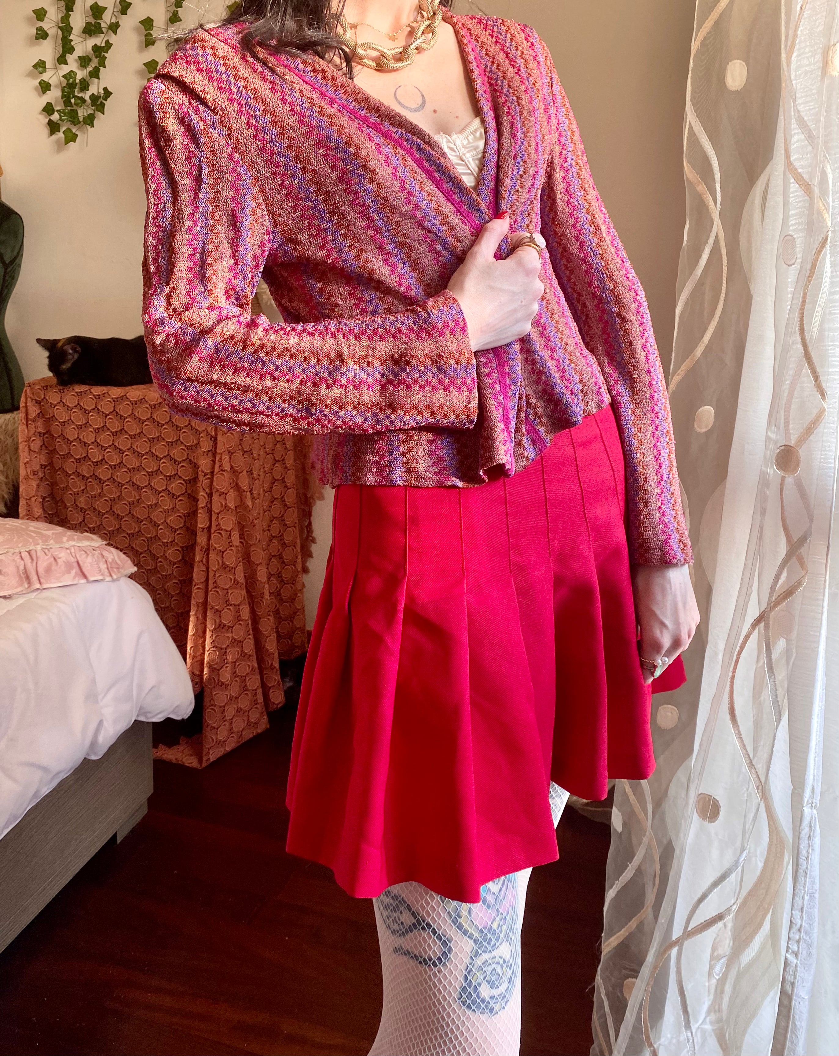 Cardigan a quadretti pastello Gianni Baldini