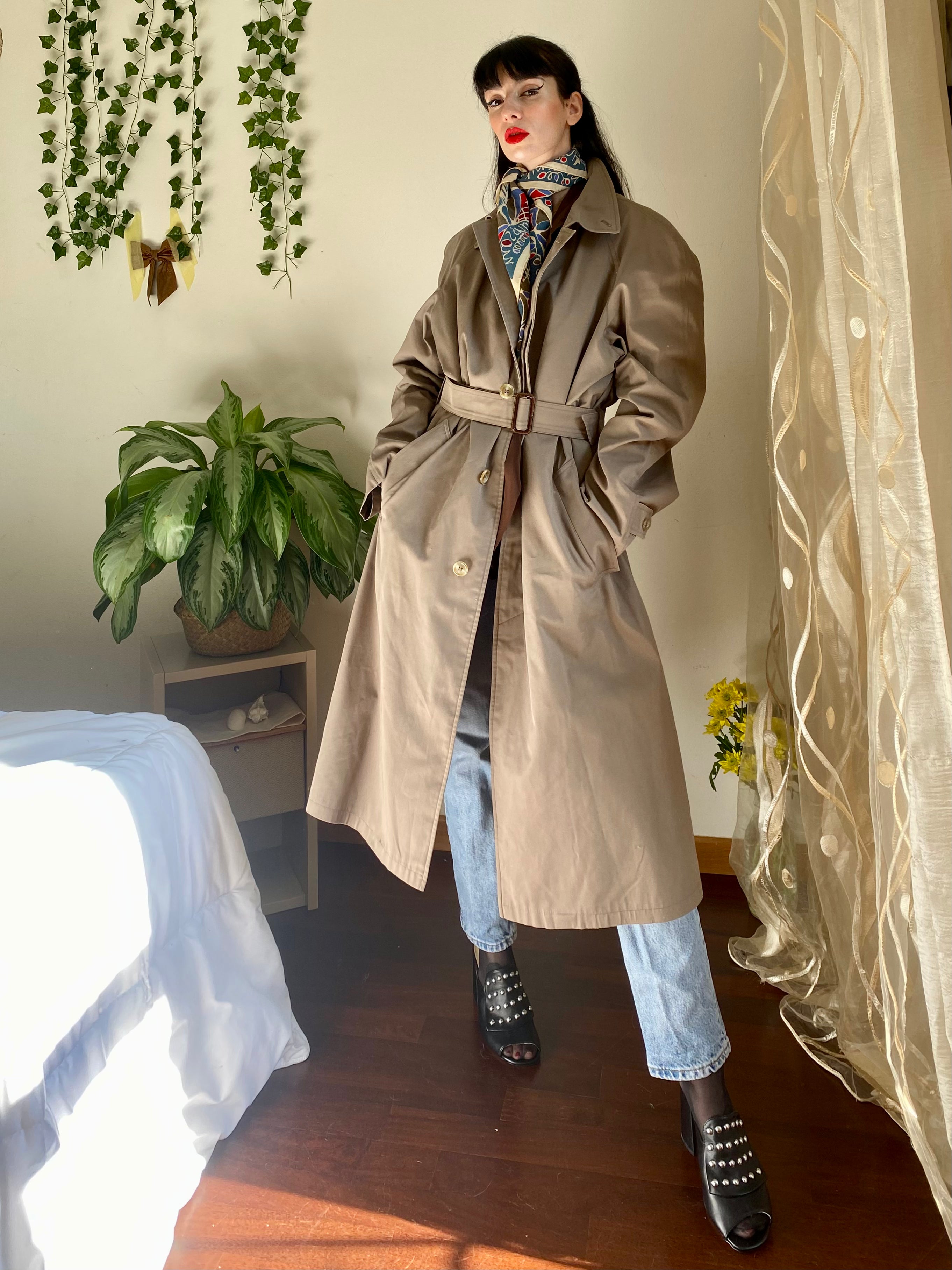 Trench Tortora monopetto