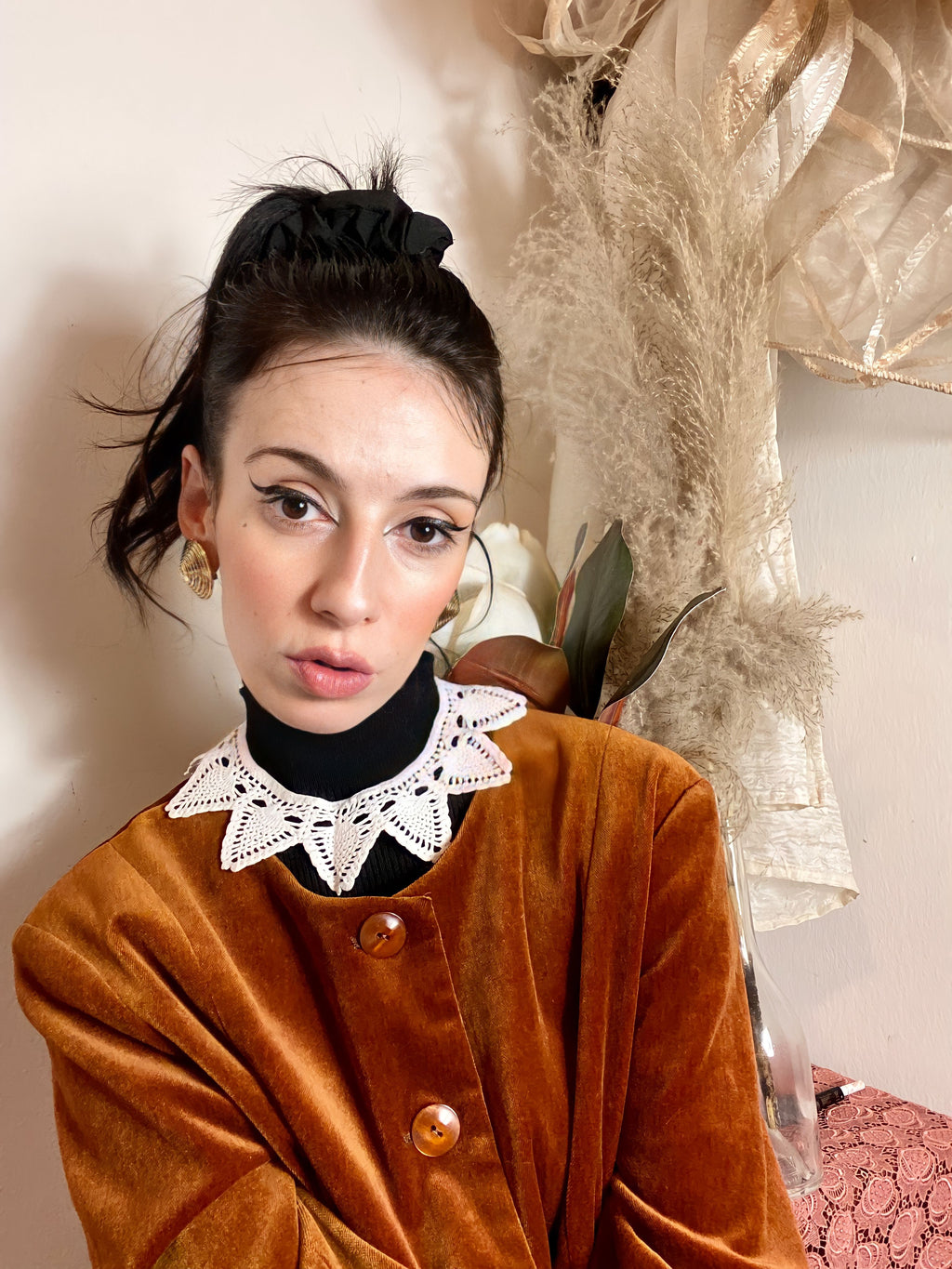 Col en frivolité au crochet