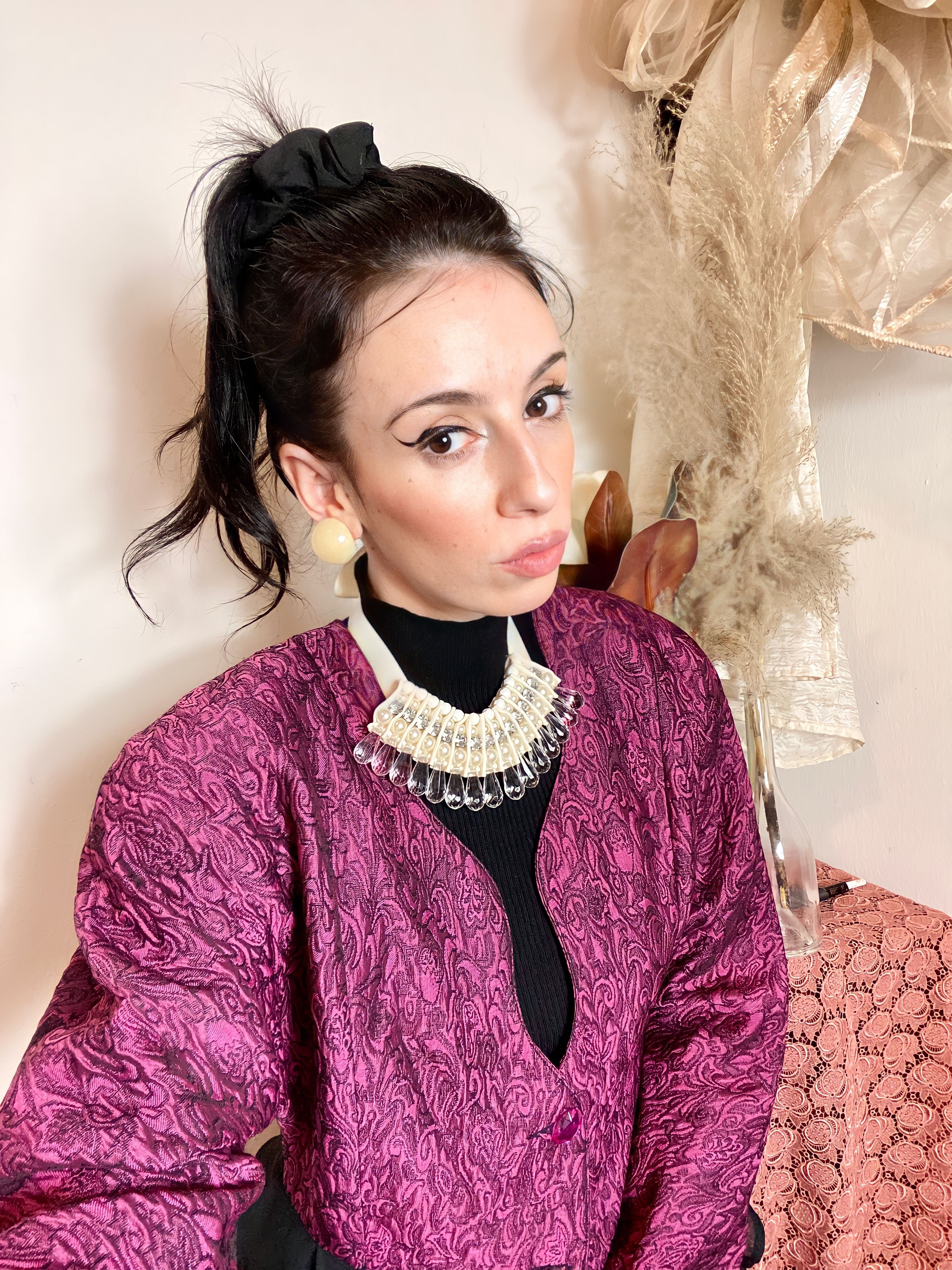 Colletto girocollo a collana in perle