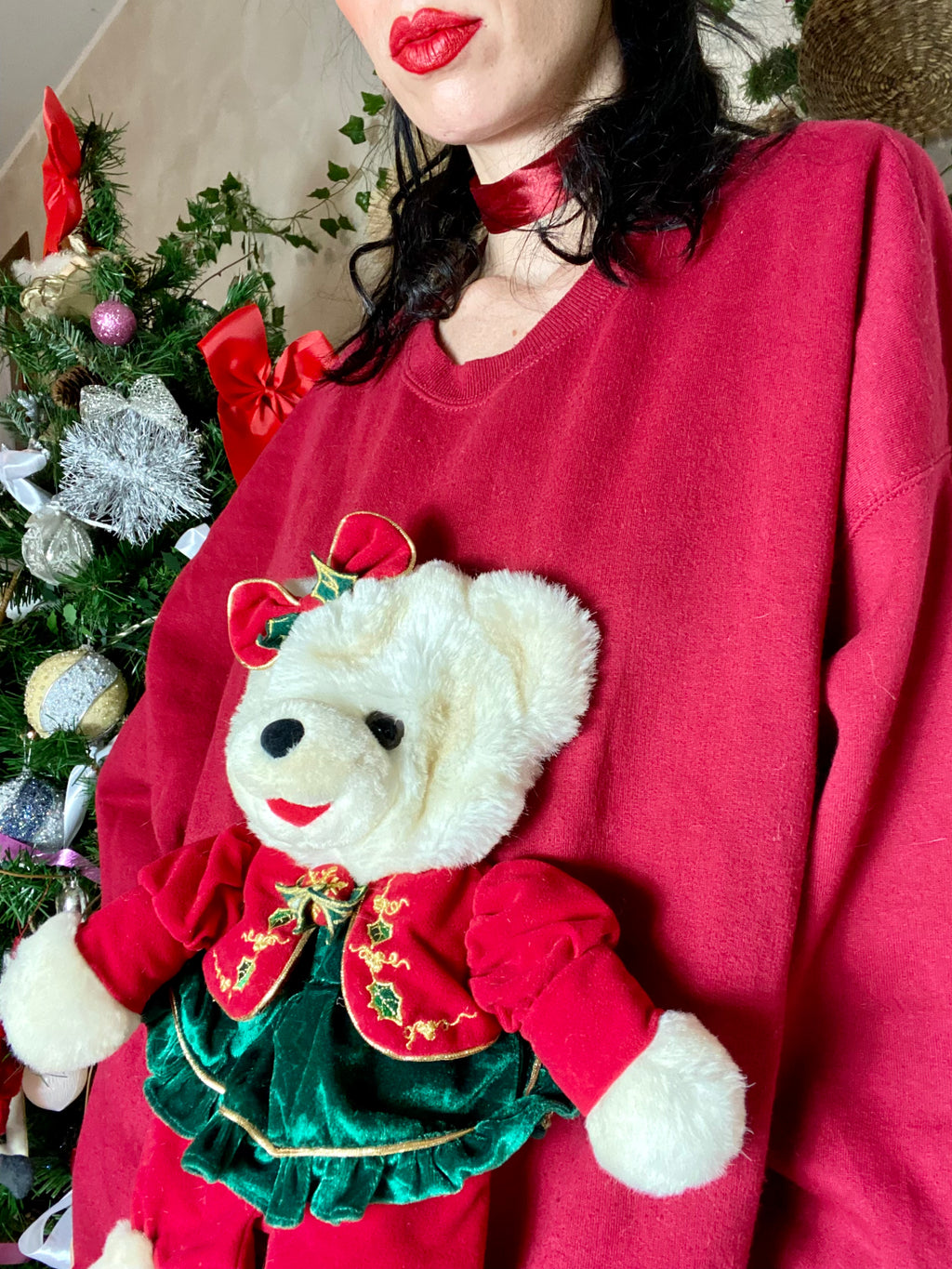 Sweat Teddy de Noël en peluche