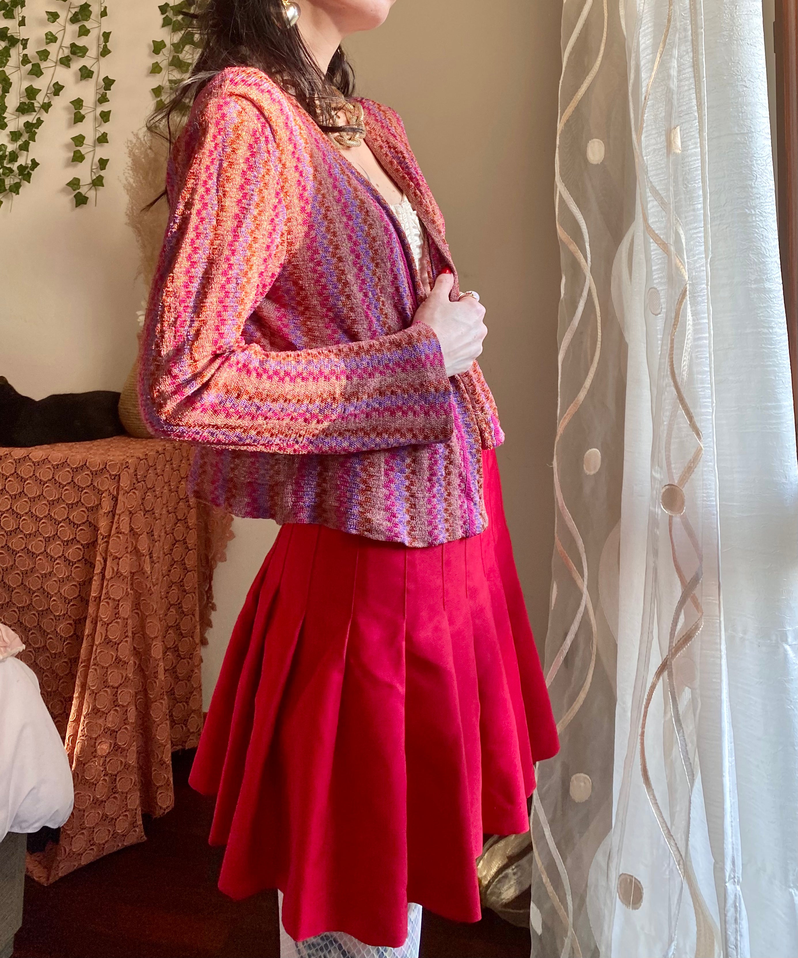 Cardigan a quadretti pastello Gianni Baldini