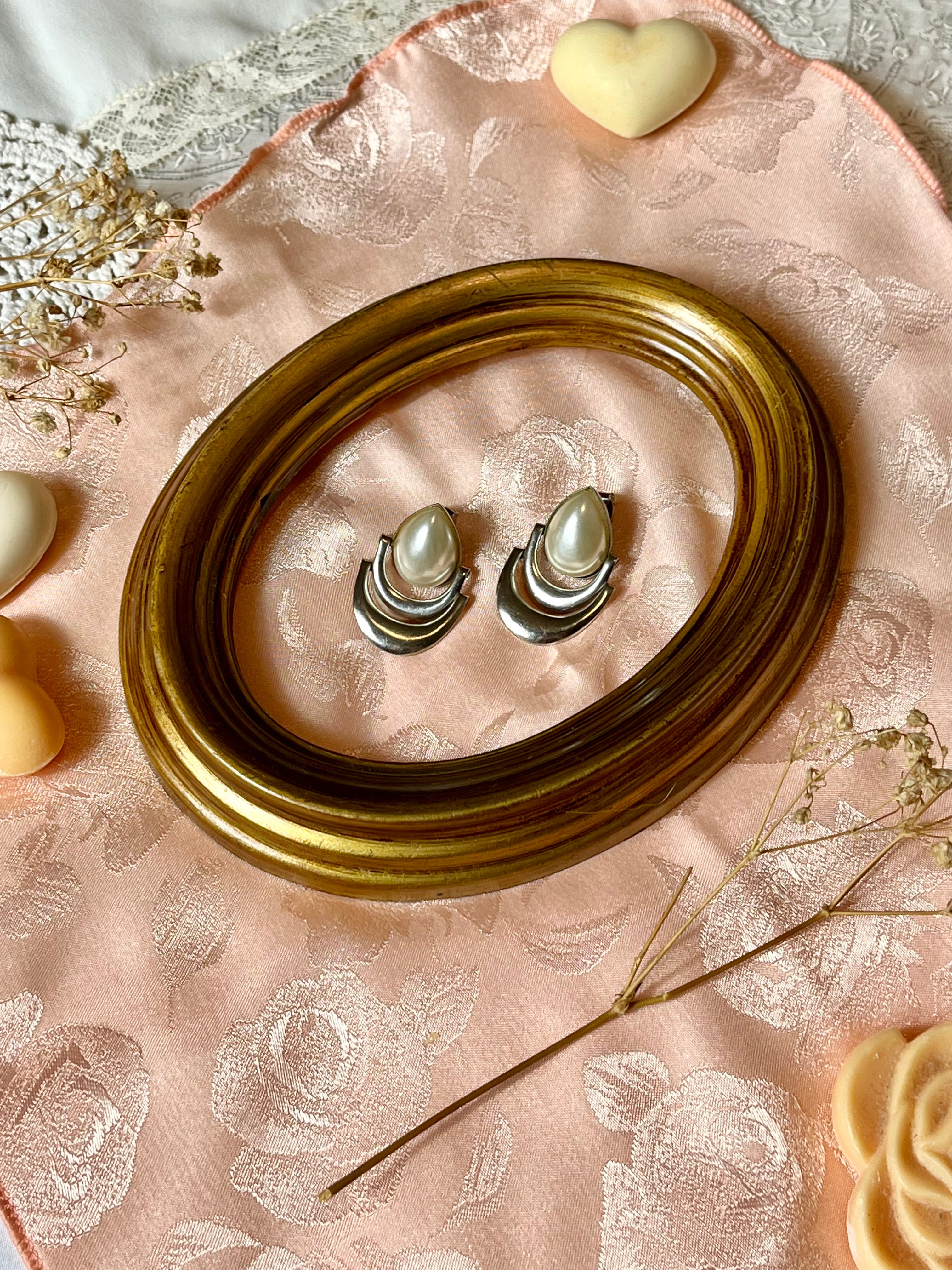 Boucles d'oreilles en argent avec perle