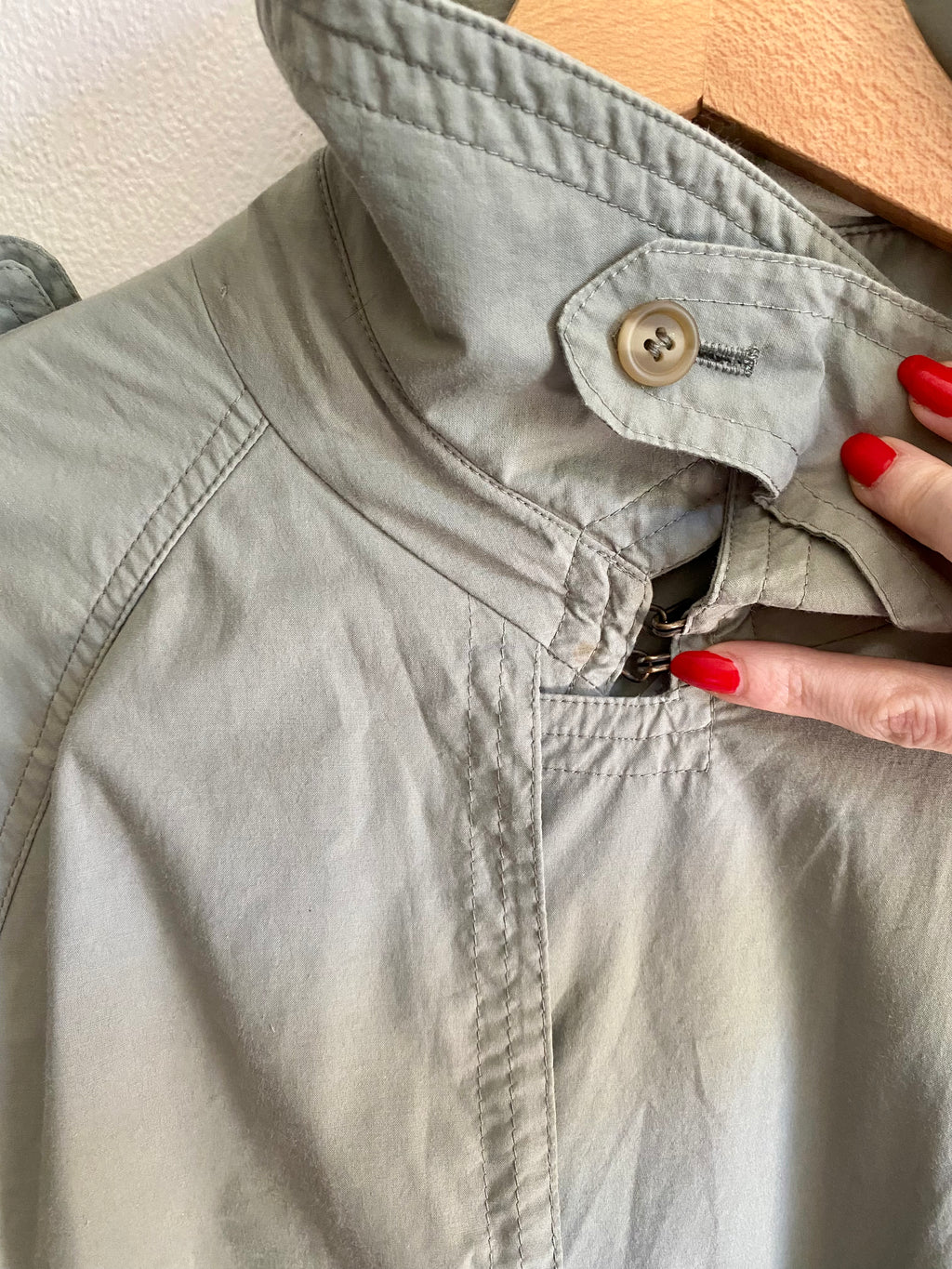 Trench-coat olive à double boutonnage