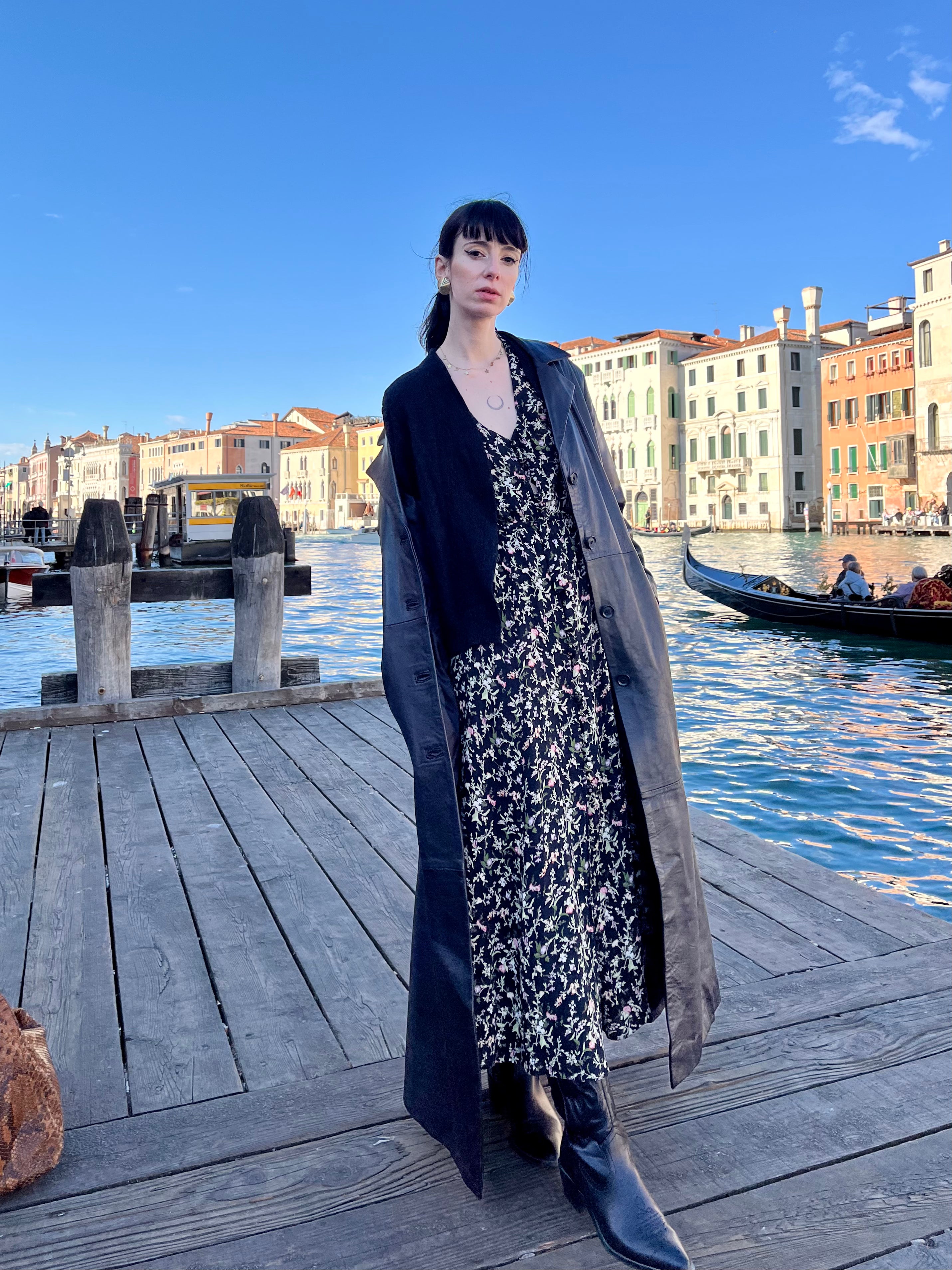 Trench in pelle monopetto