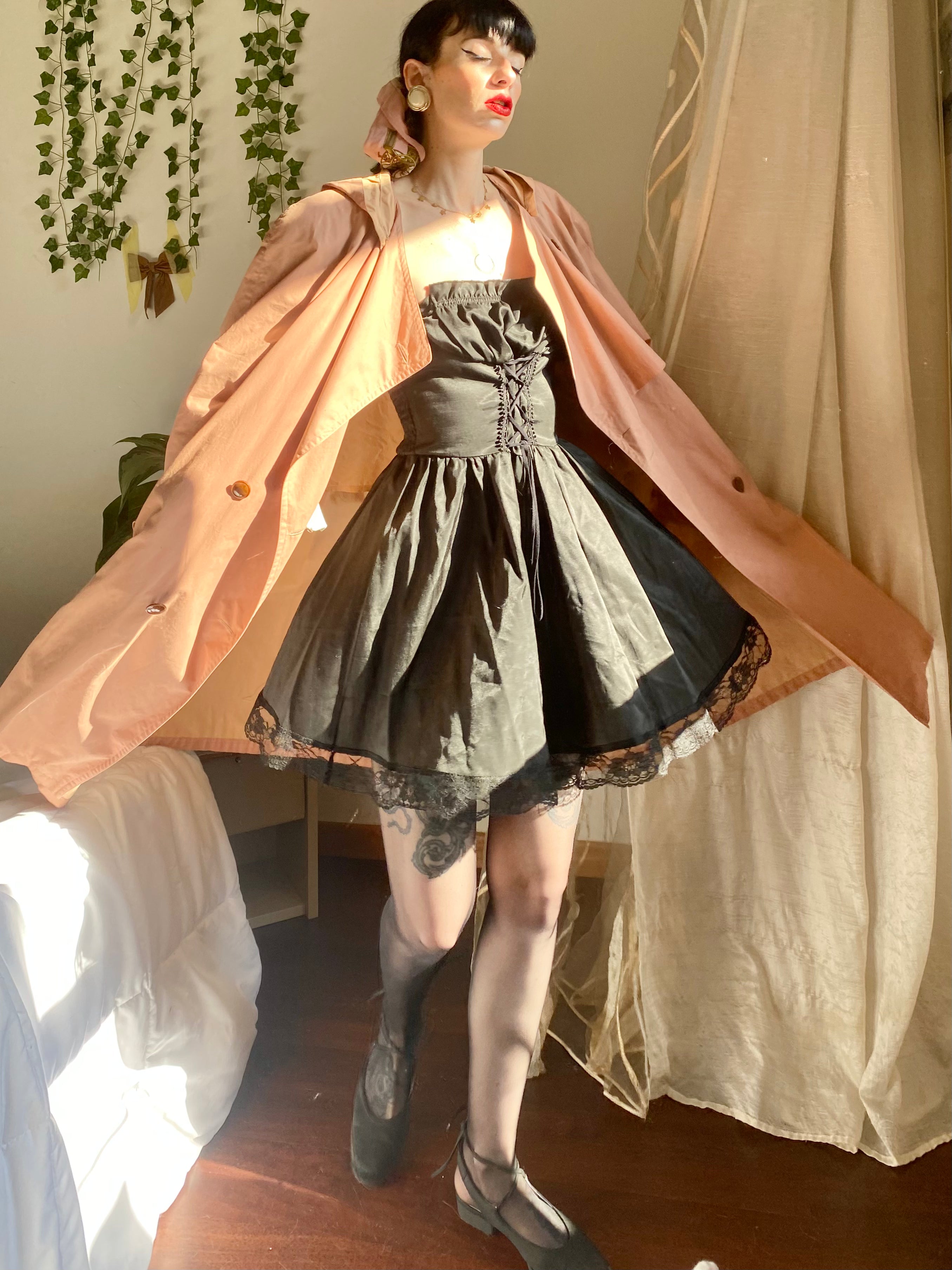 Trench salmone Bertol’s doppiopetto con cappuccio