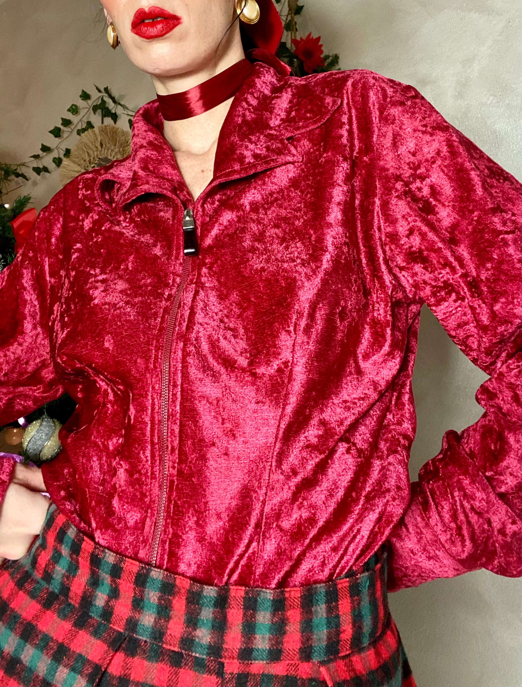 Camicia Nara Camicie a zip con colletto Piter Pan in velluto