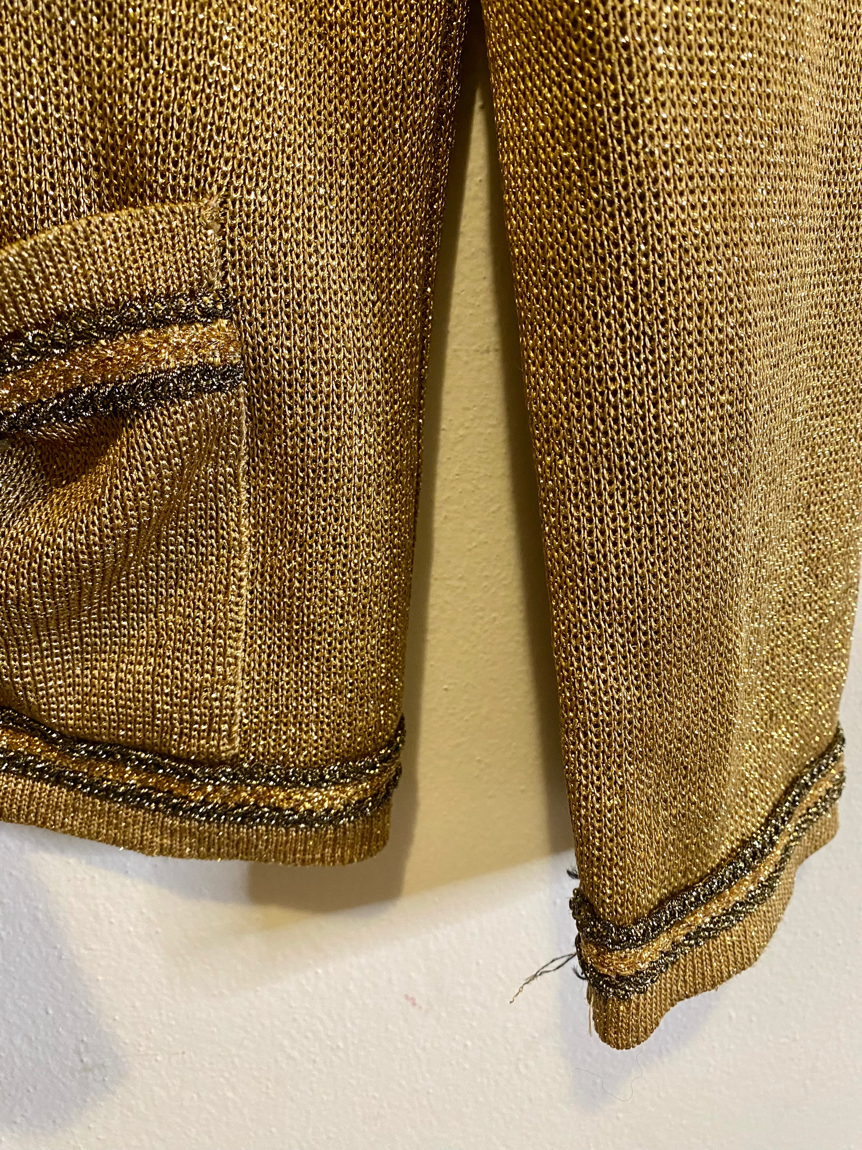 Cardigan dorato brillantinato