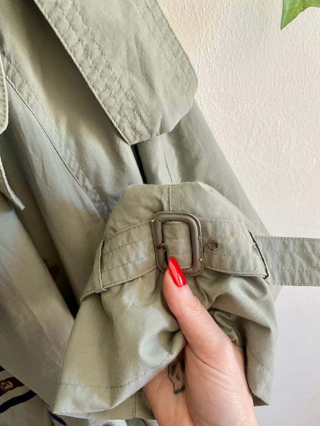 Trench-coat olive à double boutonnage