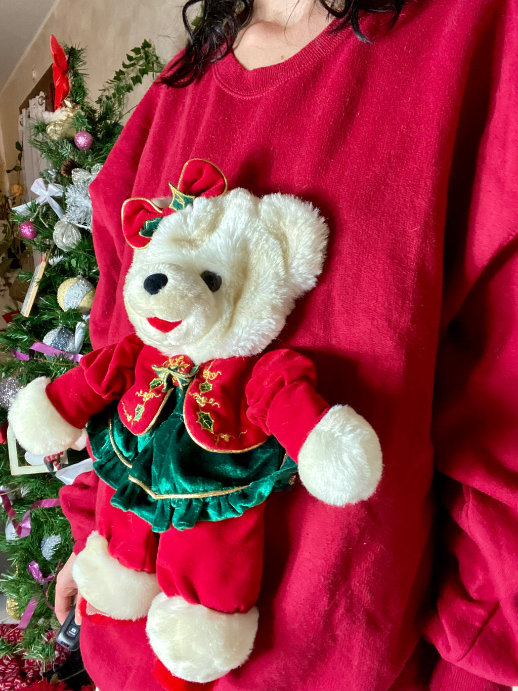 Sweat Teddy de Noël en peluche