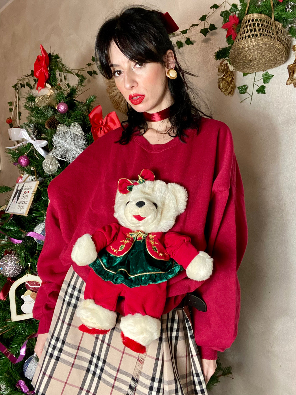 Sweat Teddy de Noël en peluche