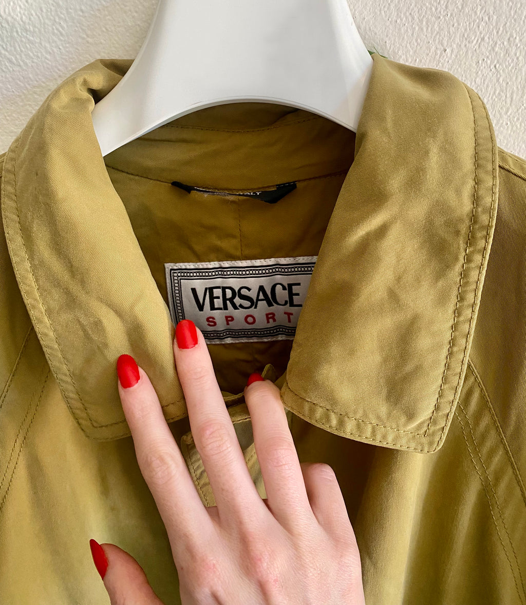 Versace sport trench monopetto oliva