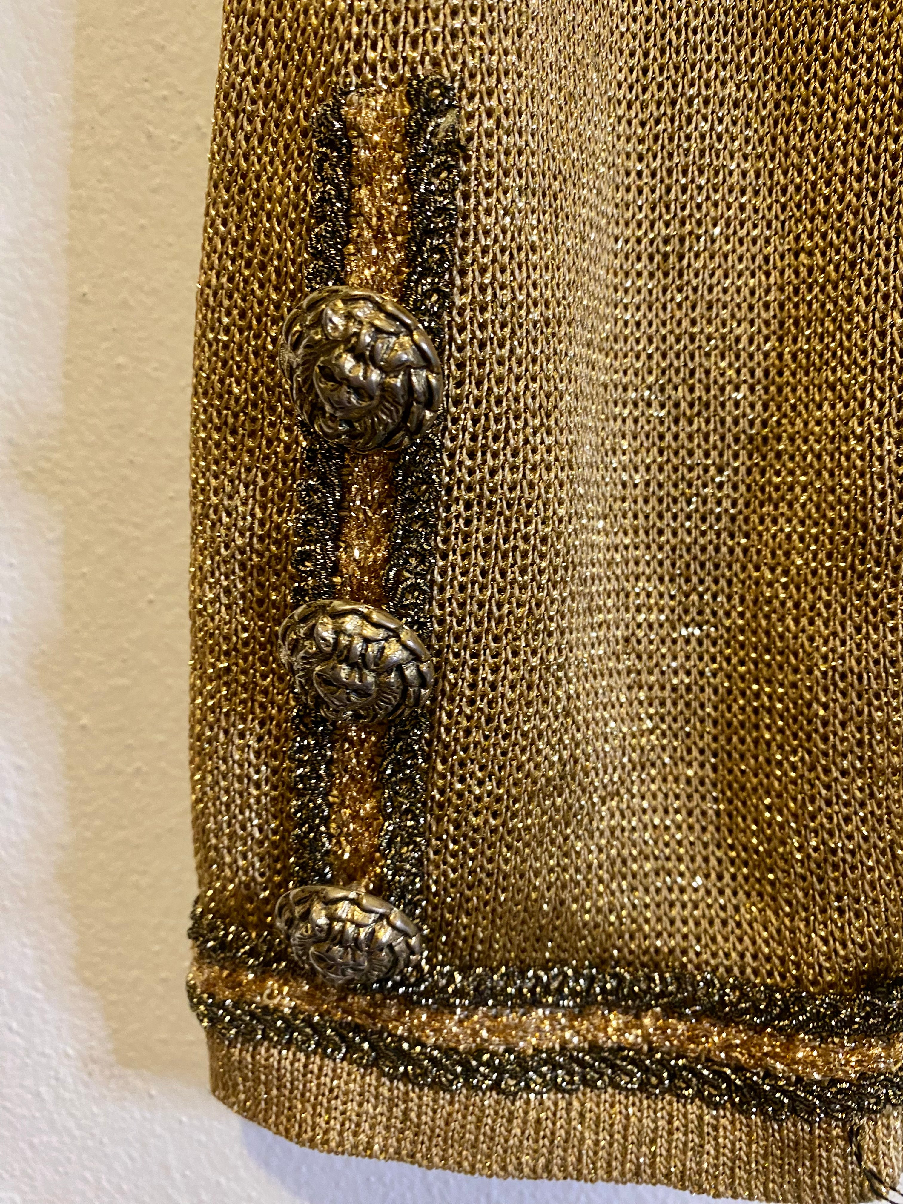 Cardigan dorato brillantinato