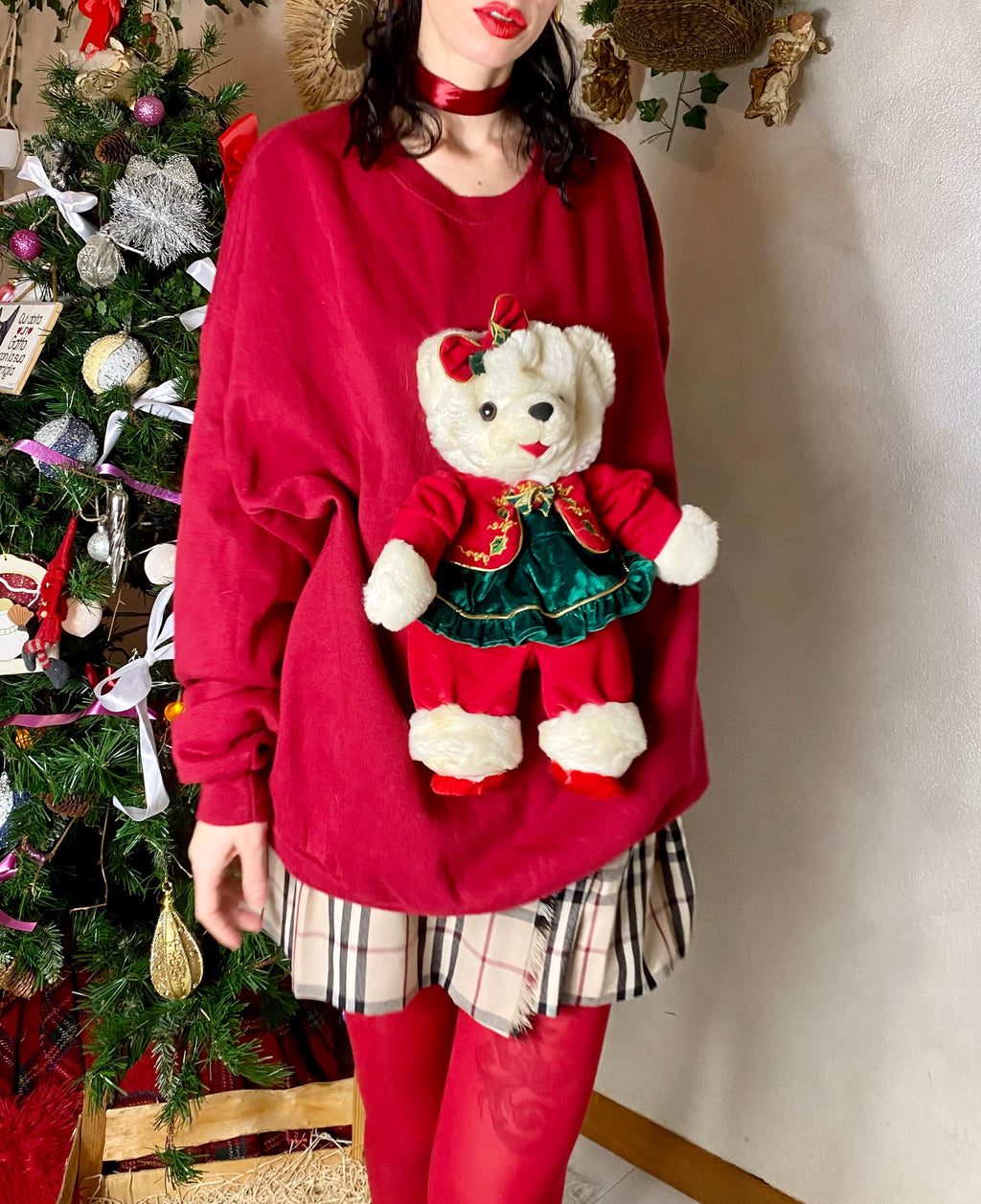 Sweat Teddy de Noël en peluche