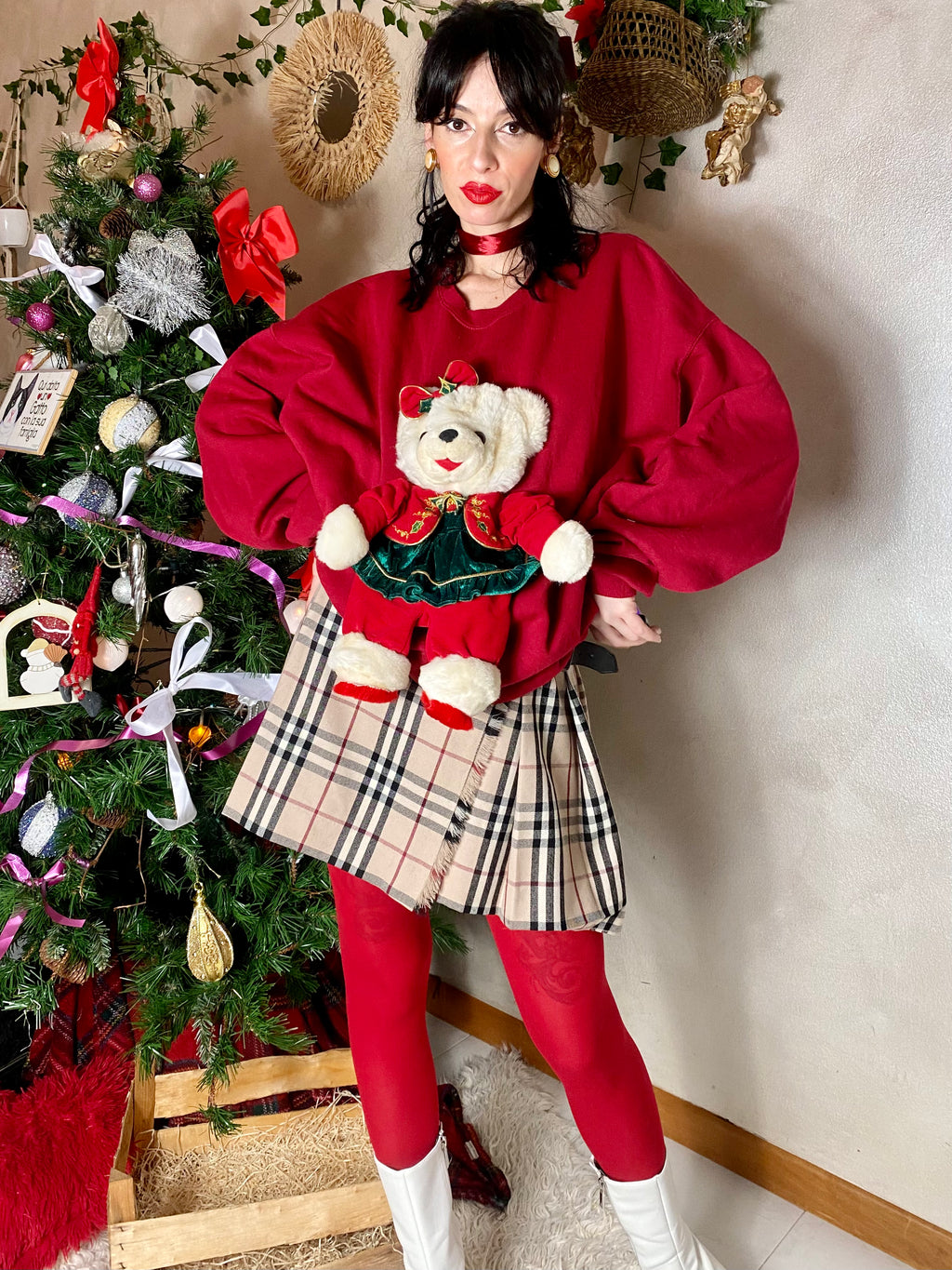 Sweat Teddy de Noël en peluche