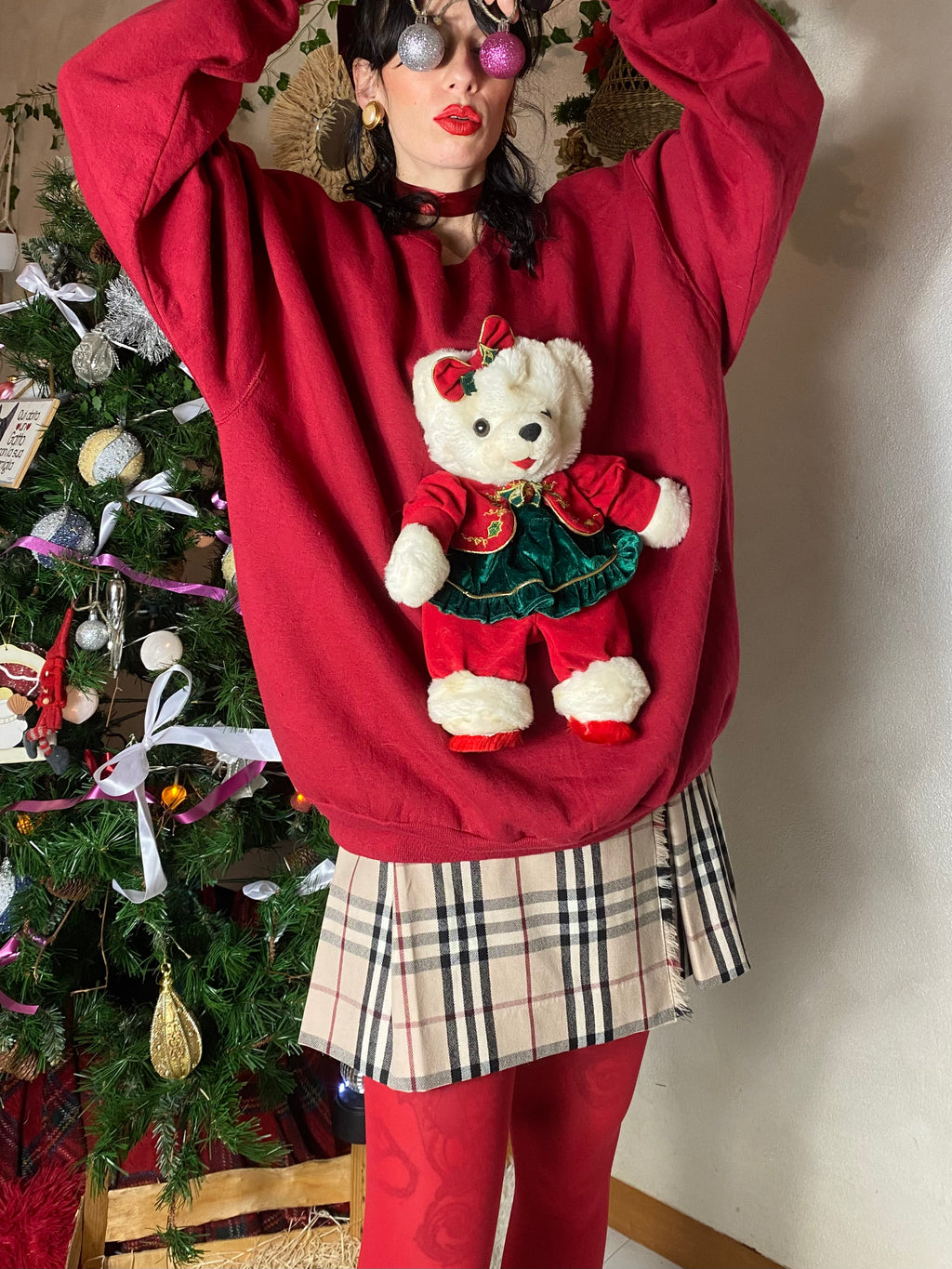 Sweat Teddy de Noël en peluche
