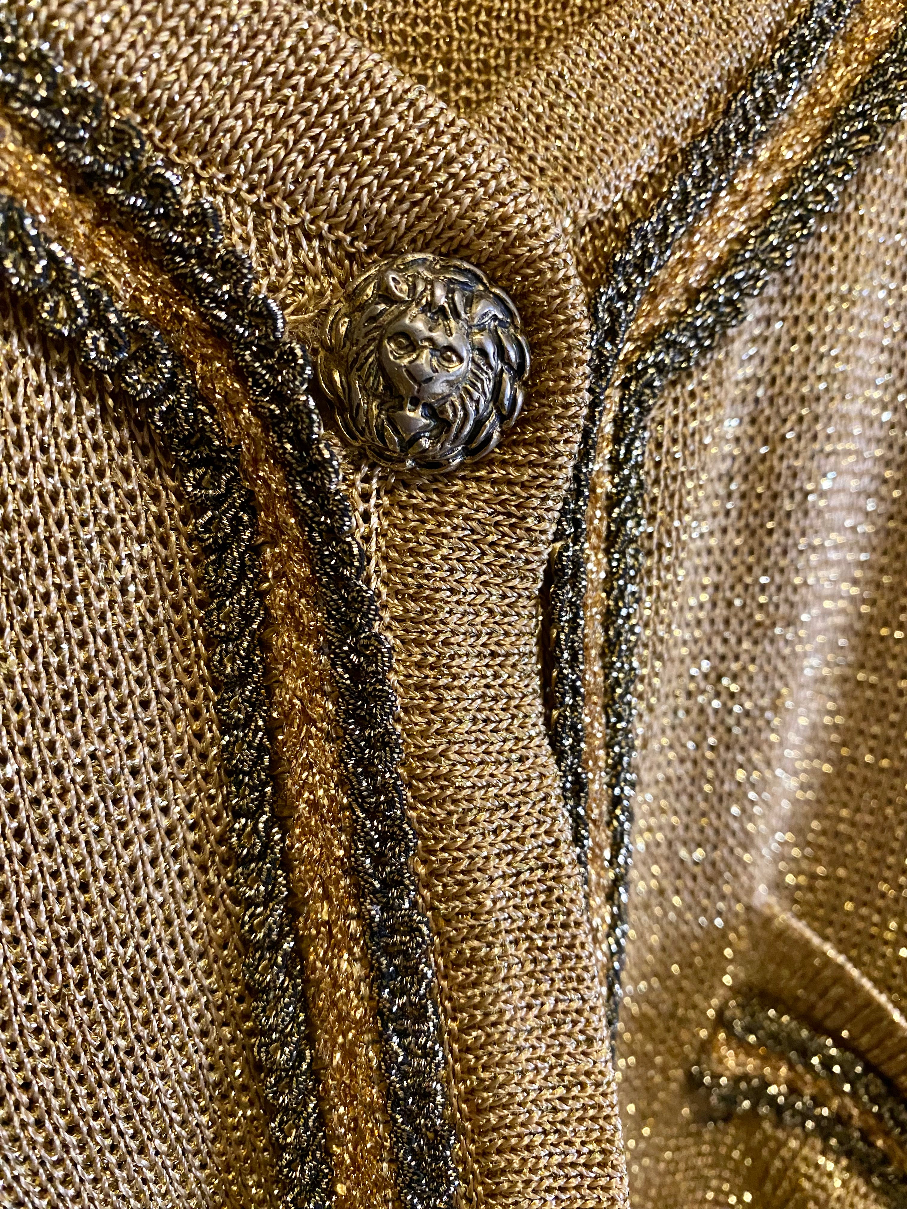 Cardigan dorato brillantinato