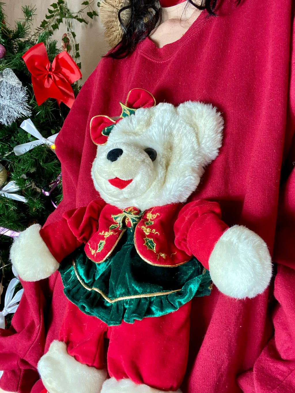 Sweat Teddy de Noël en peluche