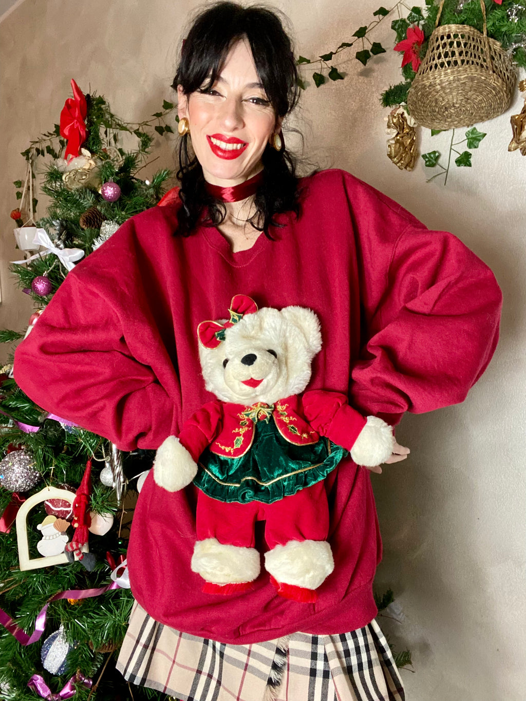 Sweat Teddy de Noël en peluche