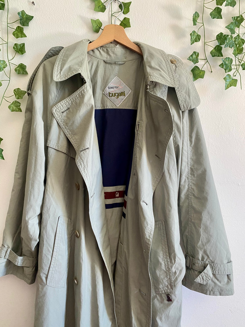 Trench-coat olive à double boutonnage