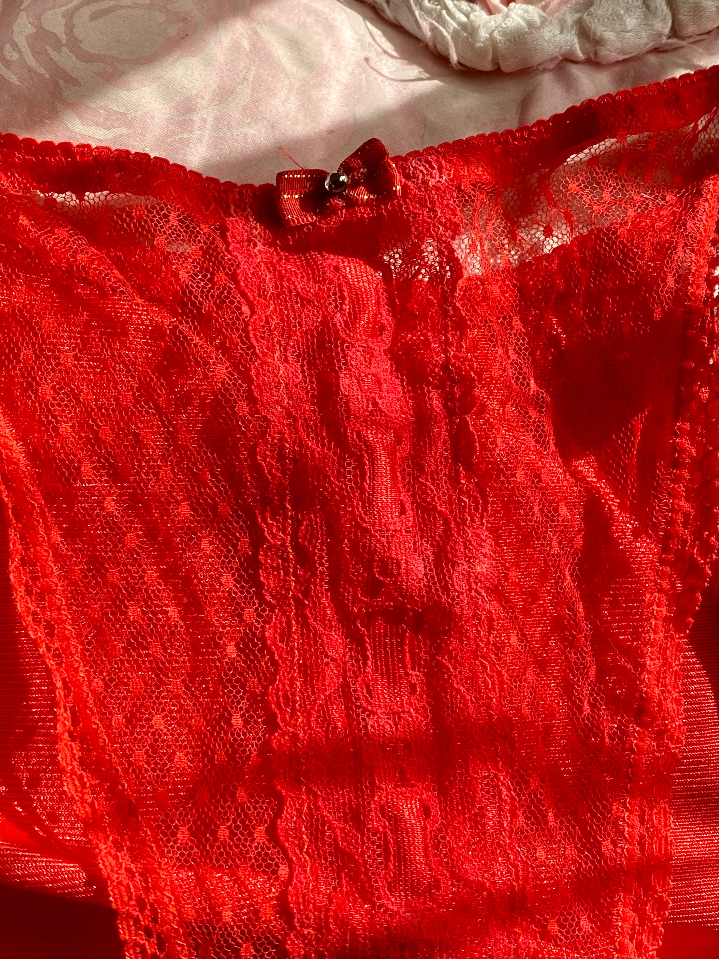 Slip in velo con pois in pizzo