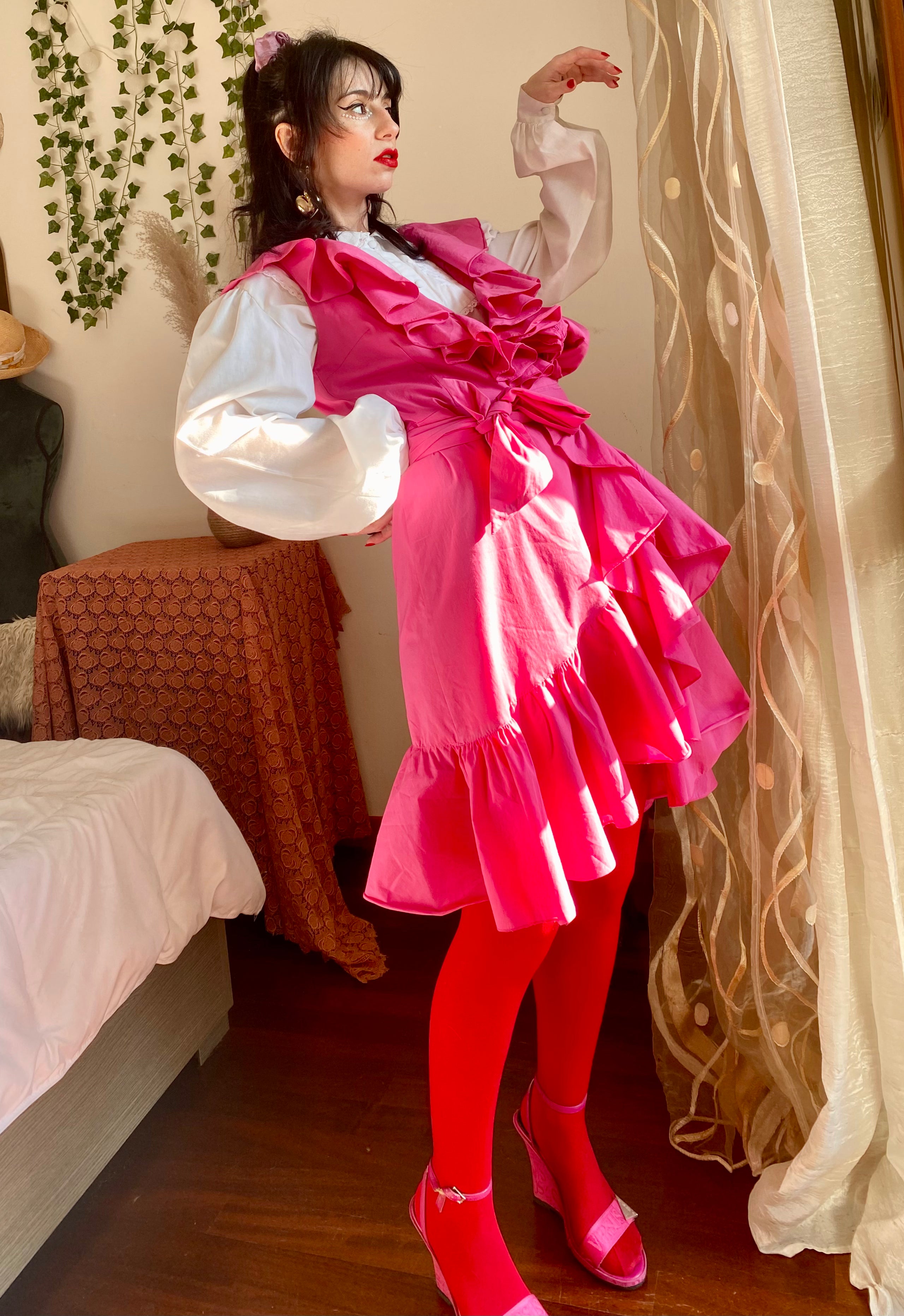 Robe portefeuille à volants